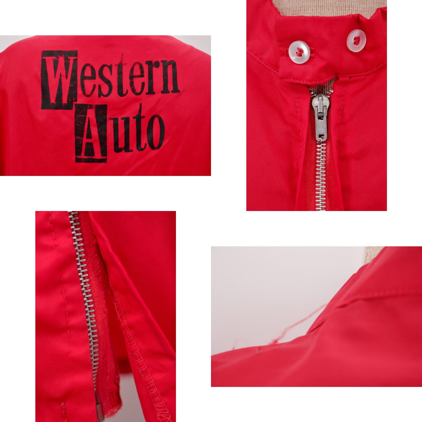 Vintage VTG Men's VTG 70s Red Western Auto Cafe Racer Nylon Jacket Sz XL 1970s Swingster's Jacket XL Red 70s Swingster's VTG Mens Size US XL / EU 56 / 4 - 8 Thumbnail