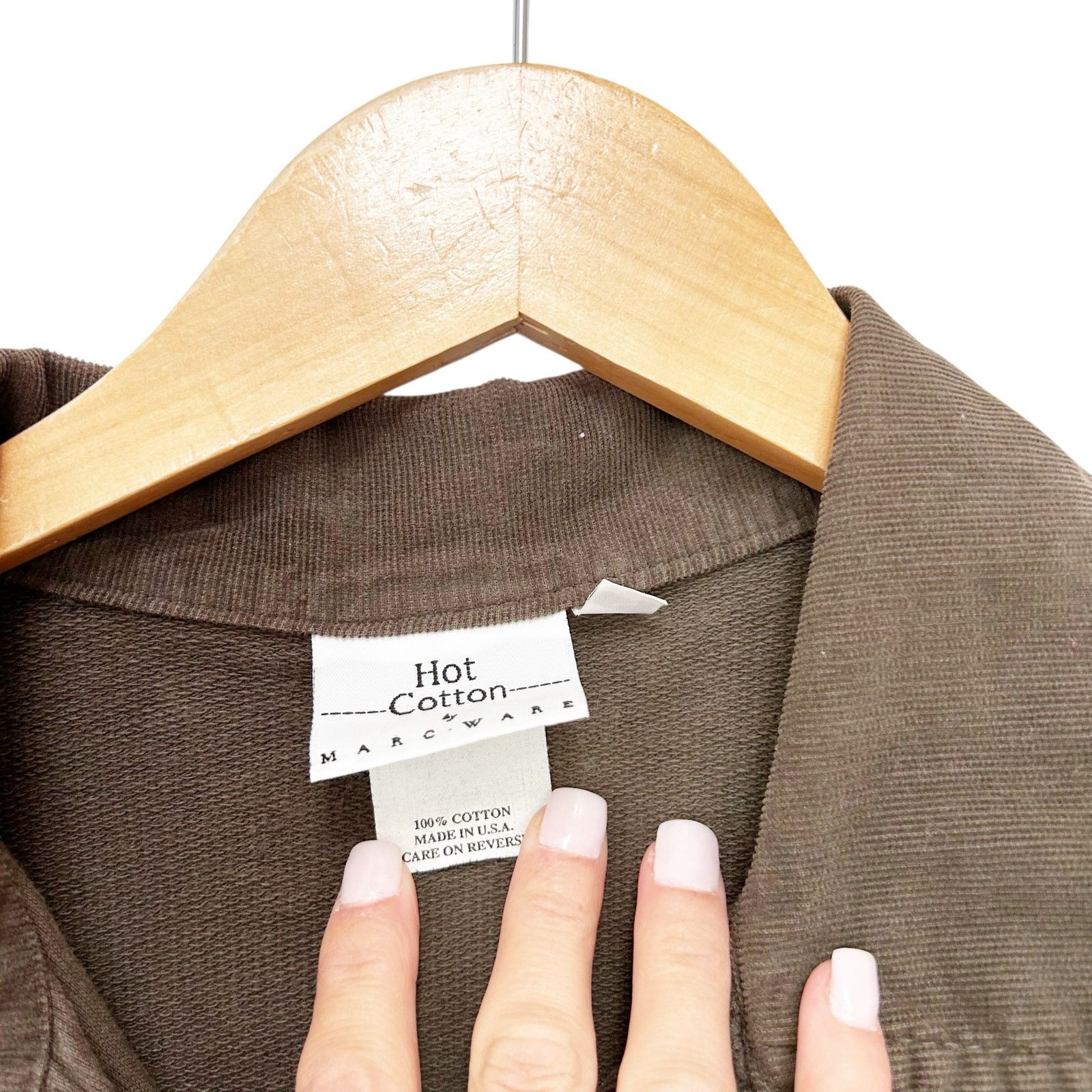 Other Hot Cotton Brown Green Button Front Shirt Sz S Size S / US 4 / IT 40 - 3 Thumbnail