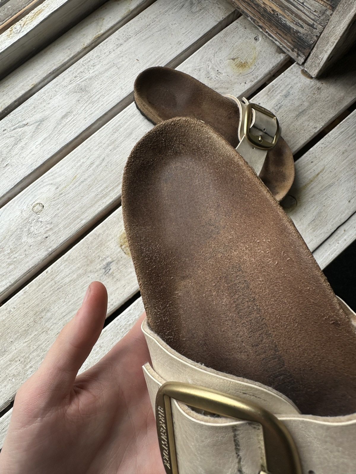 Birkenstock VNTG🚨 Birkenstock metal color Luxe Sandals rare slides Size US 6 / IT 36 - 5 Thumbnail