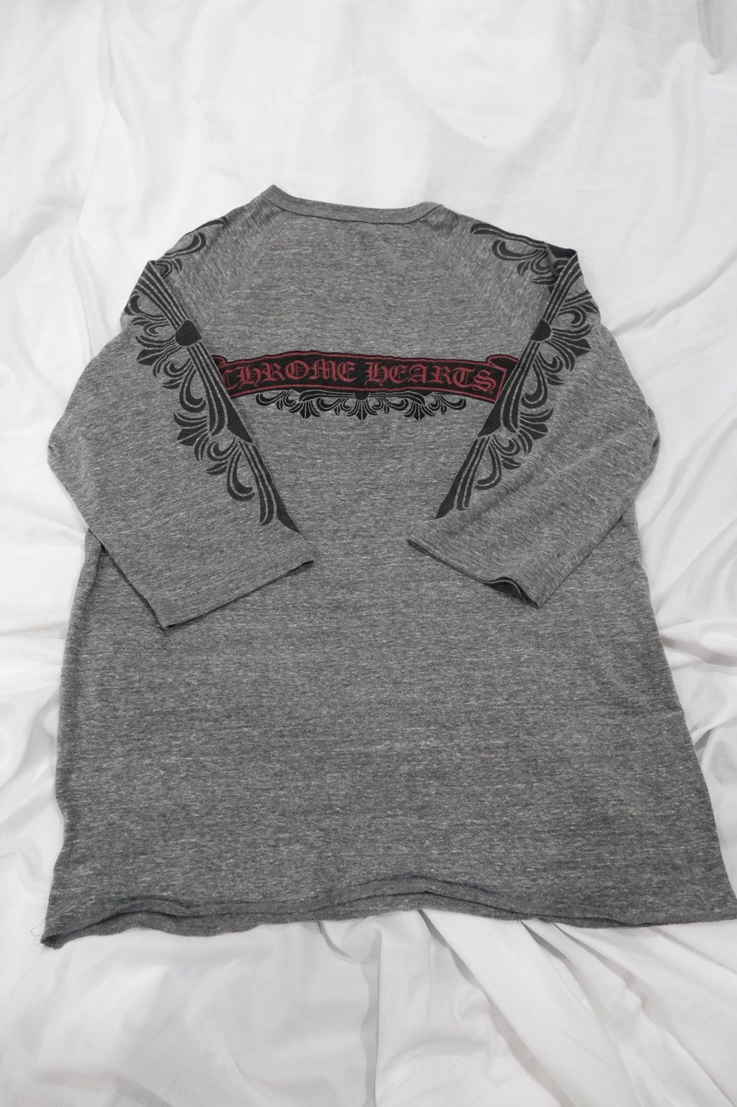 Chrome Hearts Chrome Hearts Gray V-Neck Short Sleeve T-Shirt | Grailed