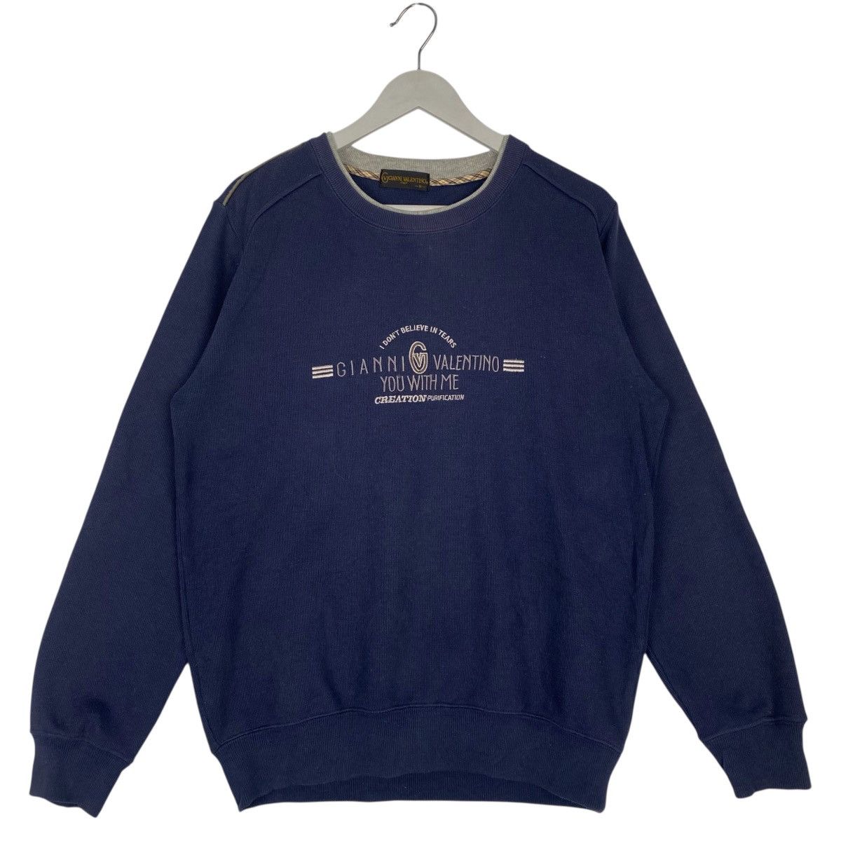 Other Vintage Gianni Valentino Embroidered Crewneck BNavyBlue Size US M / EU 48-50 / 2 - 1 Thumbnail