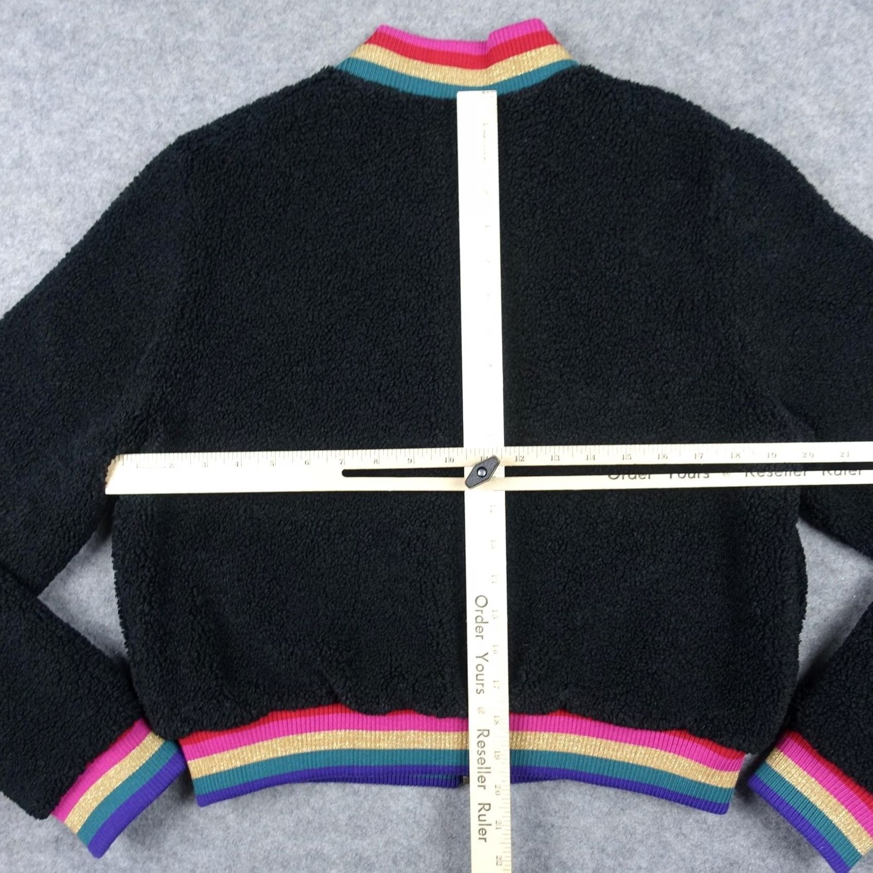 Spiritual Gangster Spiritual Gangster Jacket Womens Medium Black Bomber Rainbow Zip Lined Faux Fur Short Coat/Nylon Shell? Size M / US 6-8 / IT 42-44 - 5 Thumbnail