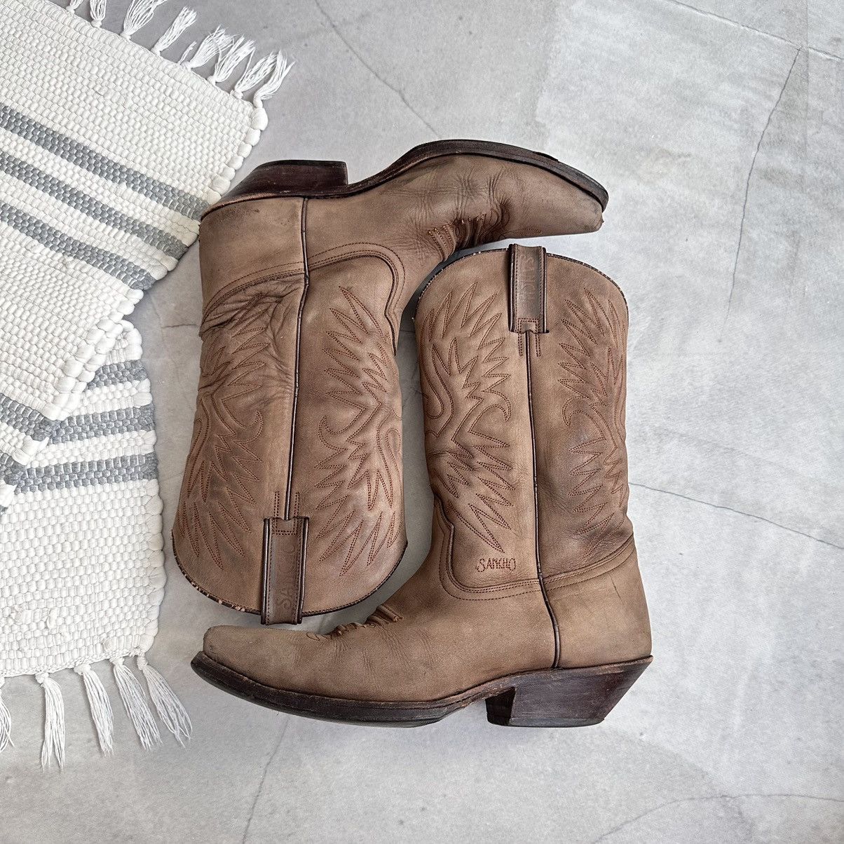 Cowboy Equipment Vintage Sancho Western Cowboy Boots Biker Celine Vibe Size US 9 / EU 42 - 8 Thumbnail