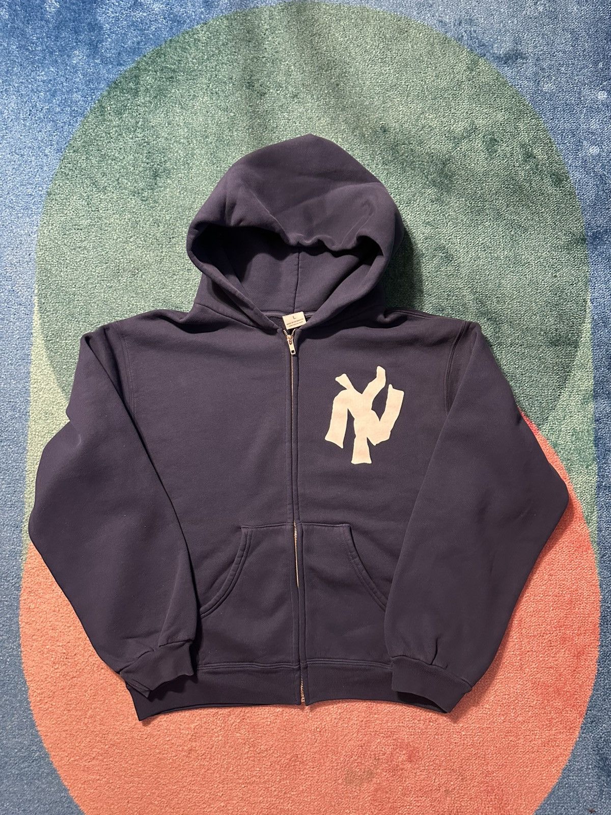 Akimbo Club “NY Noodle” Full Zip Hoodie Sweatshirt Black Sz