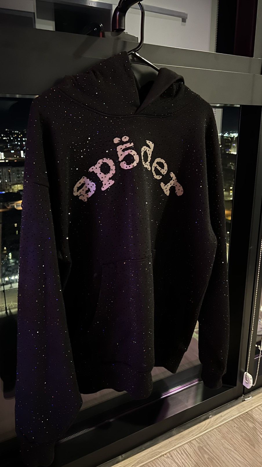 Sp5der Black Sp5der VVS Rhinestone Hoodie Size US M / EU 48-50 / 2 - 2 Thumbnail