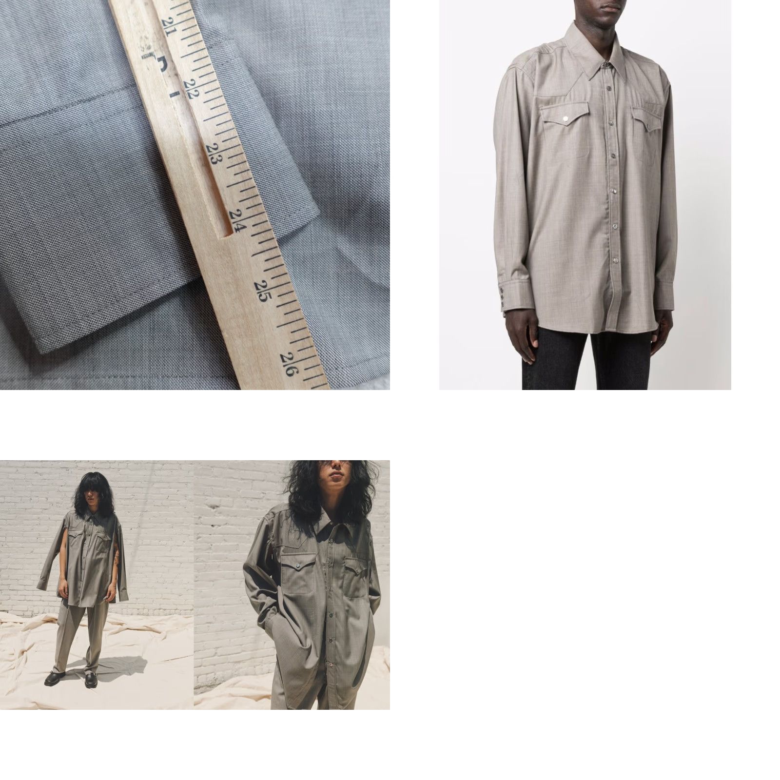 Our Legacy **OUR LEGACY Gray Wool Button-Up Shirt 2XL Western** User: **OUR LEGACY 2XL Gray Wool Button-Up Shirt Western** Size US XXL / EU 58 / 5 - 10 Thumbnail