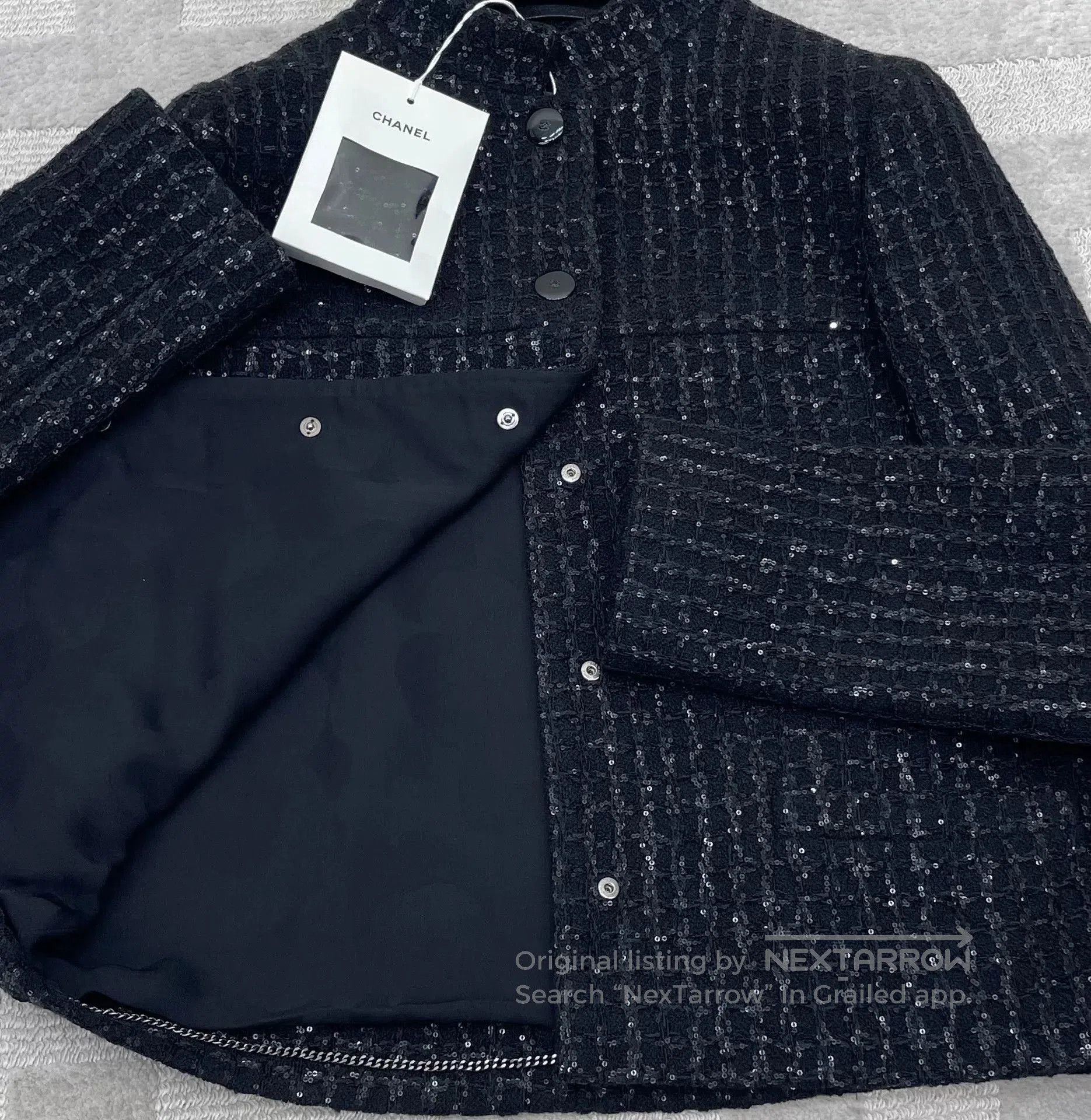 Chanel Chanel 25C Shimmer Stand Collar Tweed Jacket. Size XXS / US 00 / IT 34 - 4 Thumbnail