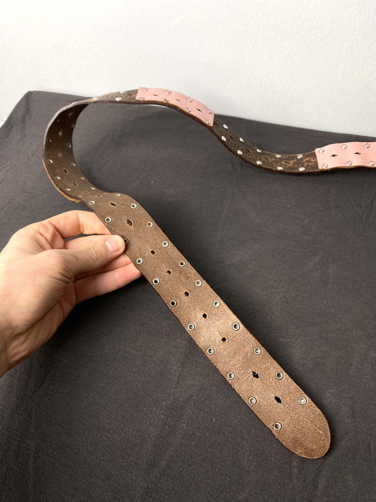 Cowboy Equipment Italy Made Vintage Belt Cowboy Style Rhinestones Patchwork Size ONE SIZE - 11 Thumbnail