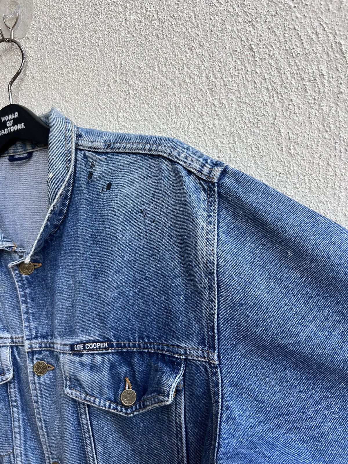 Vintage VTG 80s 90s Lee Cooper Distress Fade Denim Trucker Jacket Size US L / EU 52-54 / 3 - 8 Thumbnail