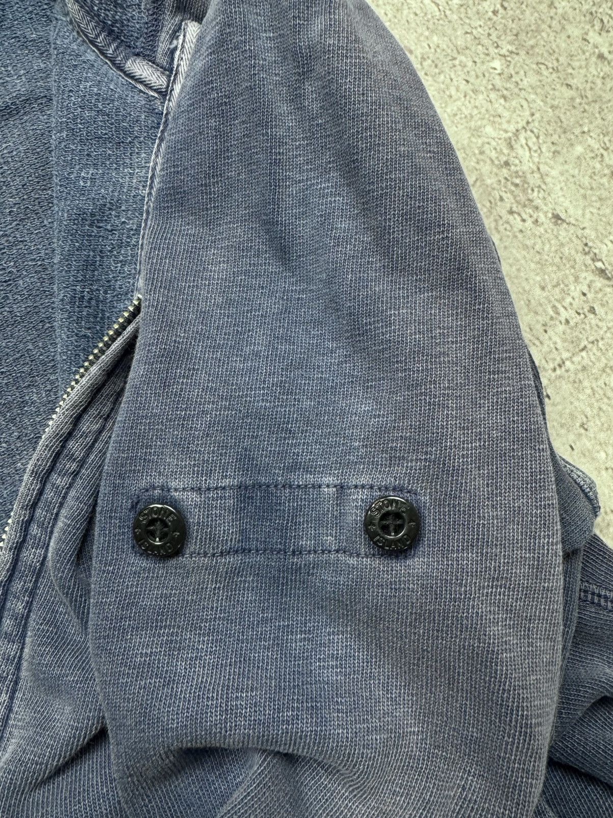 Stone Island Vintage Stone Island Garment Dyed Zip Hoodie Washed Blue Y2K Size US M / EU 48-50 / 2 - 14 Thumbnail