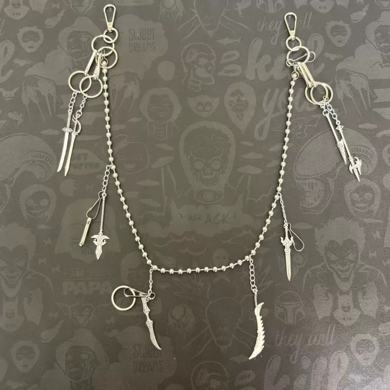 Vintage Retro hip-hop punk style jeans waist chain Size ONE SIZE - 2 Thumbnail
