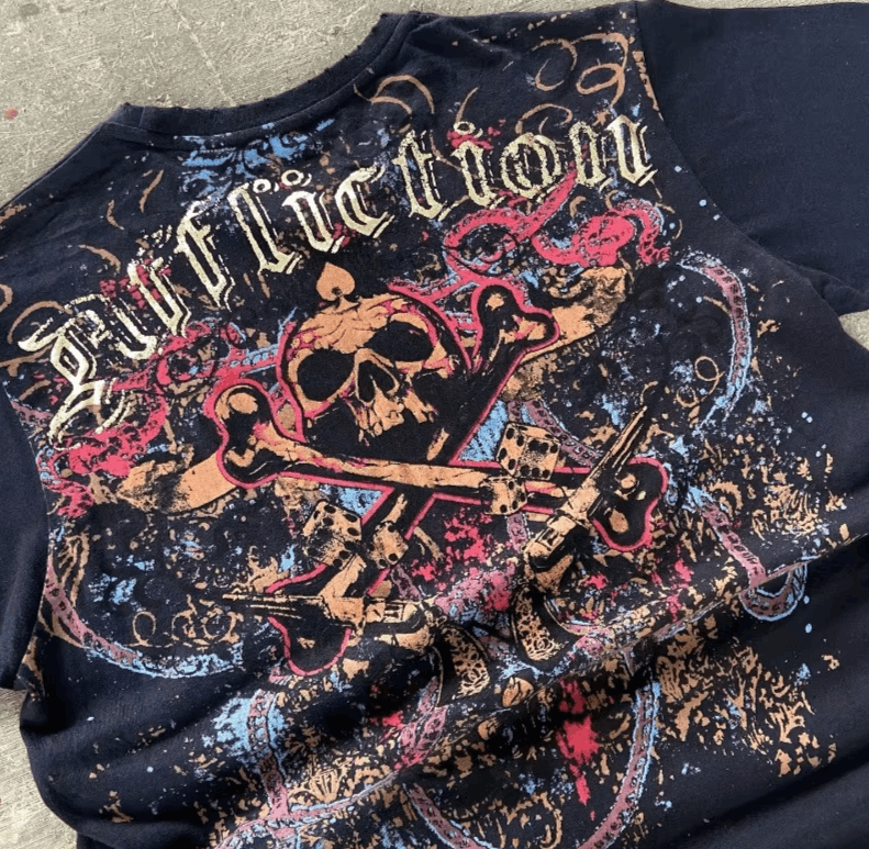 Japanese Brand Gothic Punk T Shirt 90s Vintage Big Graphic Size US M / EU 48-50 / 2 - 2 Thumbnail