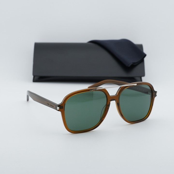 Saint Laurent Paris Saint Laurent SL545 004 Sunglasses Brown Aviator Frame Size ONE SIZE - 11 Thumbnail