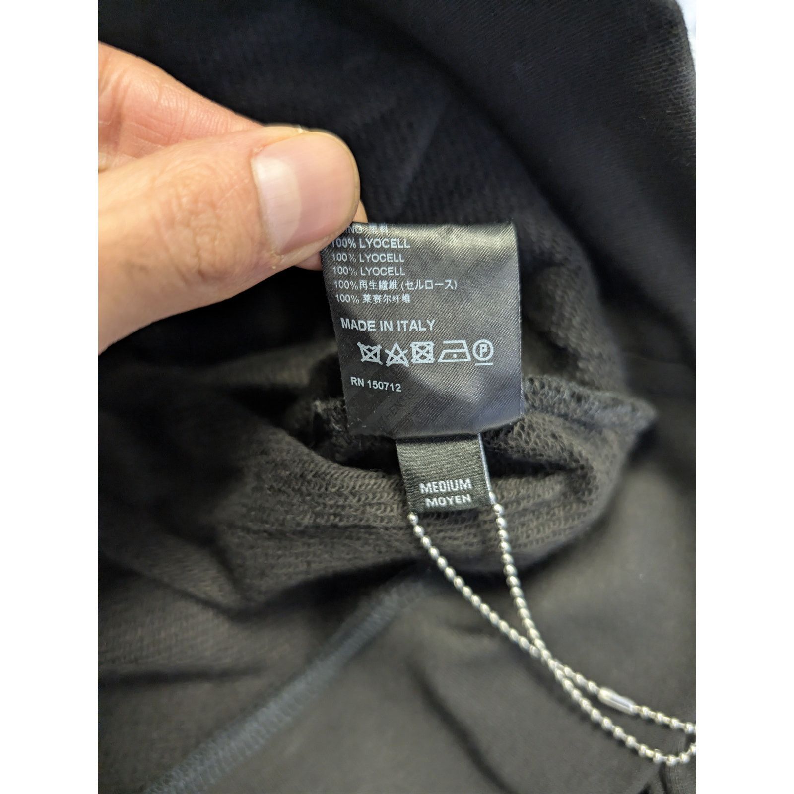 Amiri o1rshd1 Crystal Amiri Staggered Hoodie in Black/Blue Size US M / EU 48-50 / 2 - 18 Thumbnail