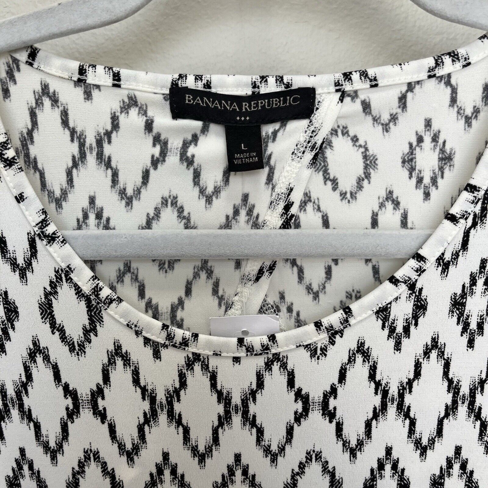 Banana Republic Banana Republic | Knit Column Dress Off White Ikat Midi Size L / US 10 / IT 46 - 3 Thumbnail