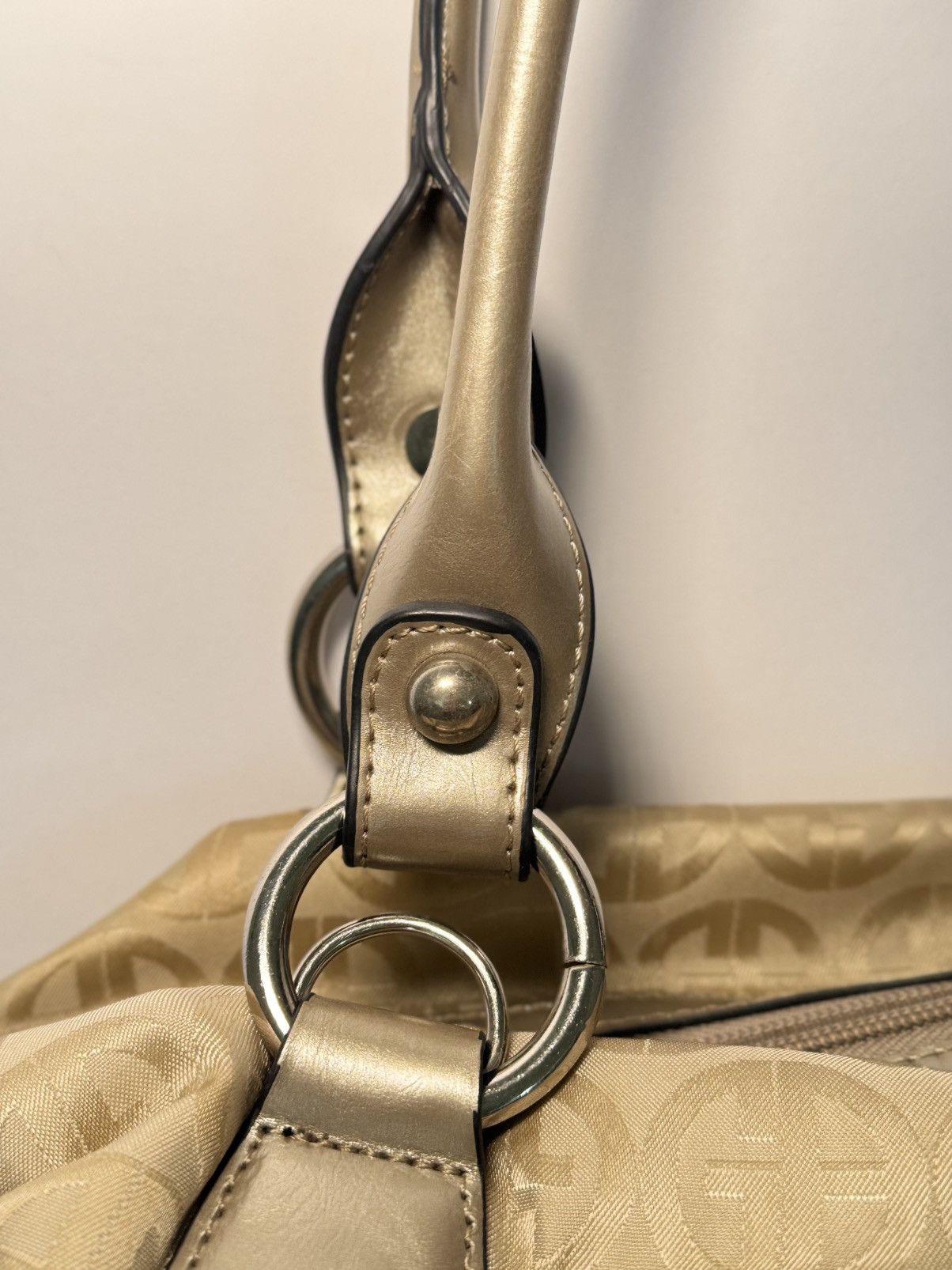 Giani Bernini Vintage Giani Bernini Gold Tan Monogram Handbag Size ONE SIZE - 4 Thumbnail