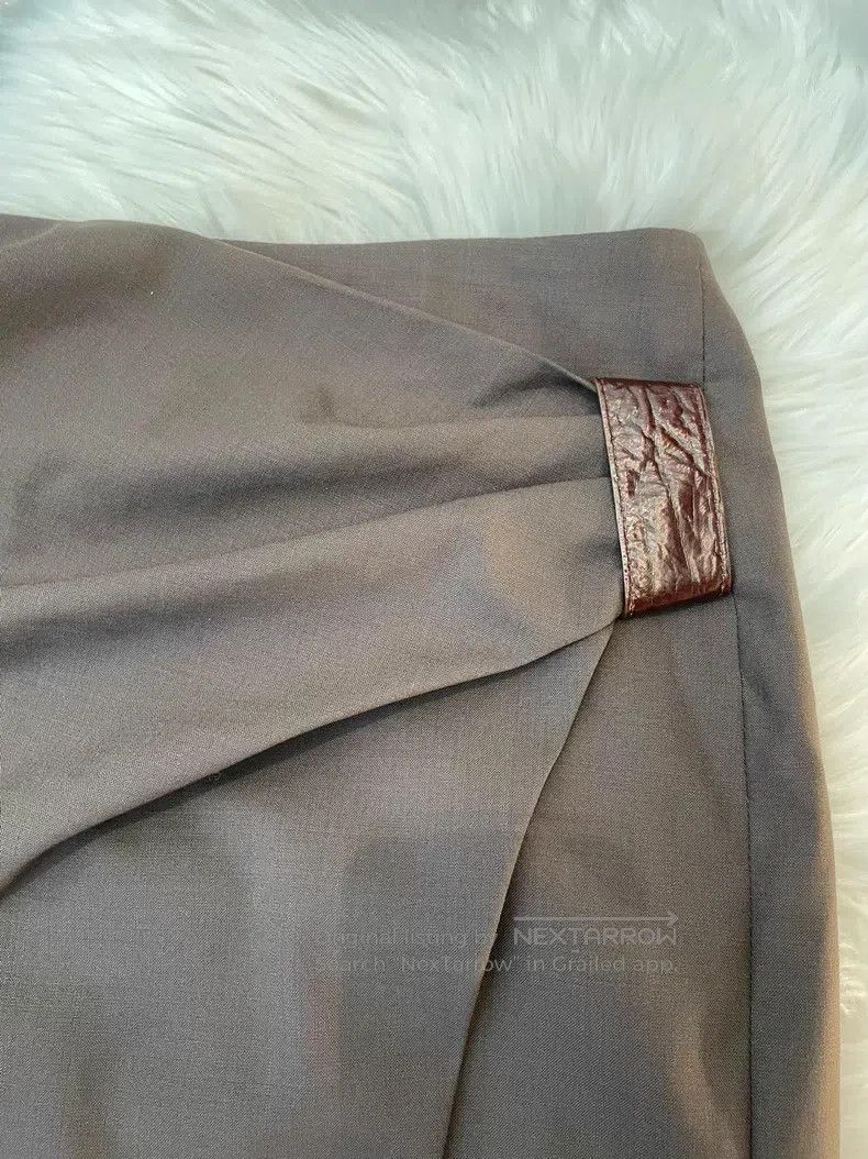 Brunello Cucinelli Brunello Cucinelli Dark Brown Wool Short Skirt Size 27" / US 4 / IT 40 - 6 Thumbnail