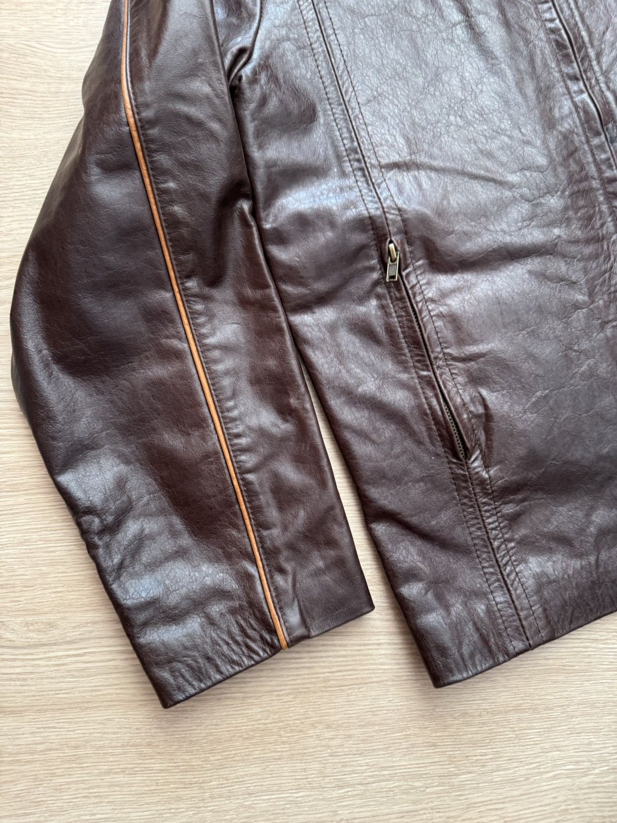 Genuine Leather Vintage Gotti y2k Brown Genuine Leather Moro Racing Jacket Size US M / EU 48-50 / 2 - 4 Thumbnail