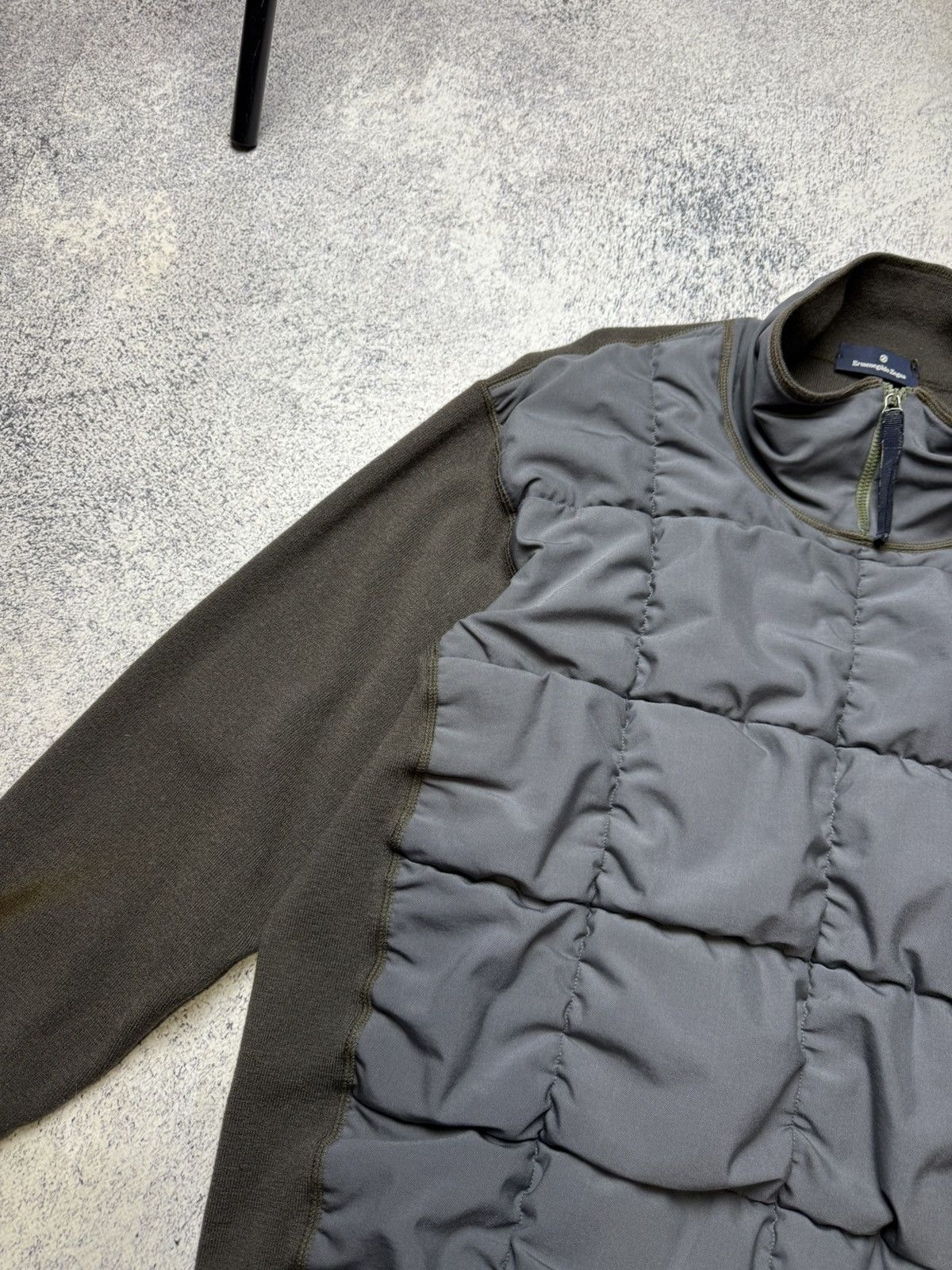 Ermenegildo Zegna Mens Ermenegildo Zegna Hybrid 1/4 zip fleece Size US L / EU 52-54 / 3 - 8 Thumbnail