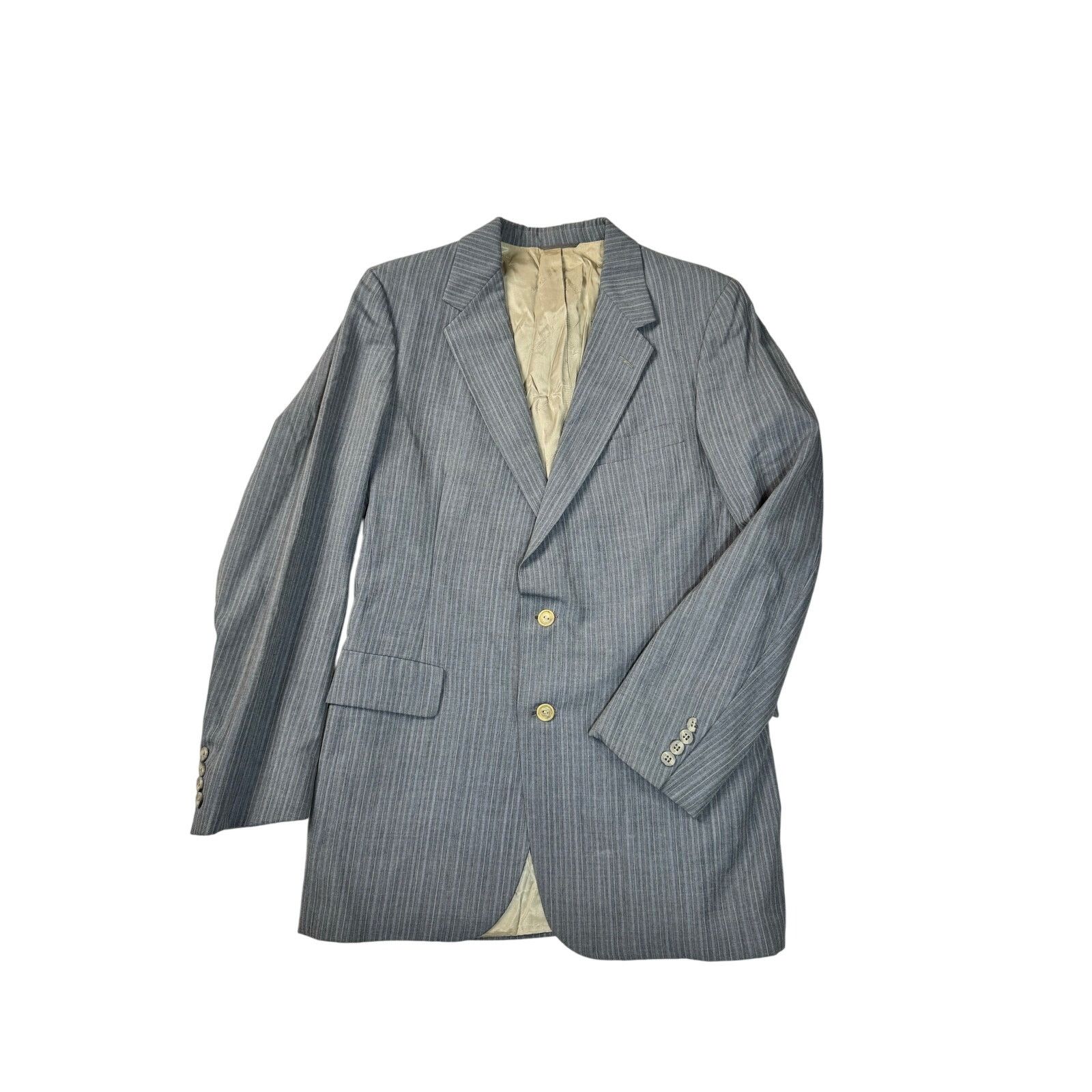 Aquascutum 70s VTG Aquascutum London Gray Pinstripe Suit 40R 34x33 Size 40R - 15 Thumbnail