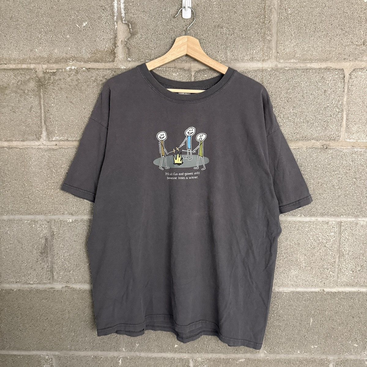 Gildan Vintage 2003 Y2K Gildan Funny Wiener Grey T-Shirt Mens XL Size US XL / EU 56 / 4 - 1 Thumbnail