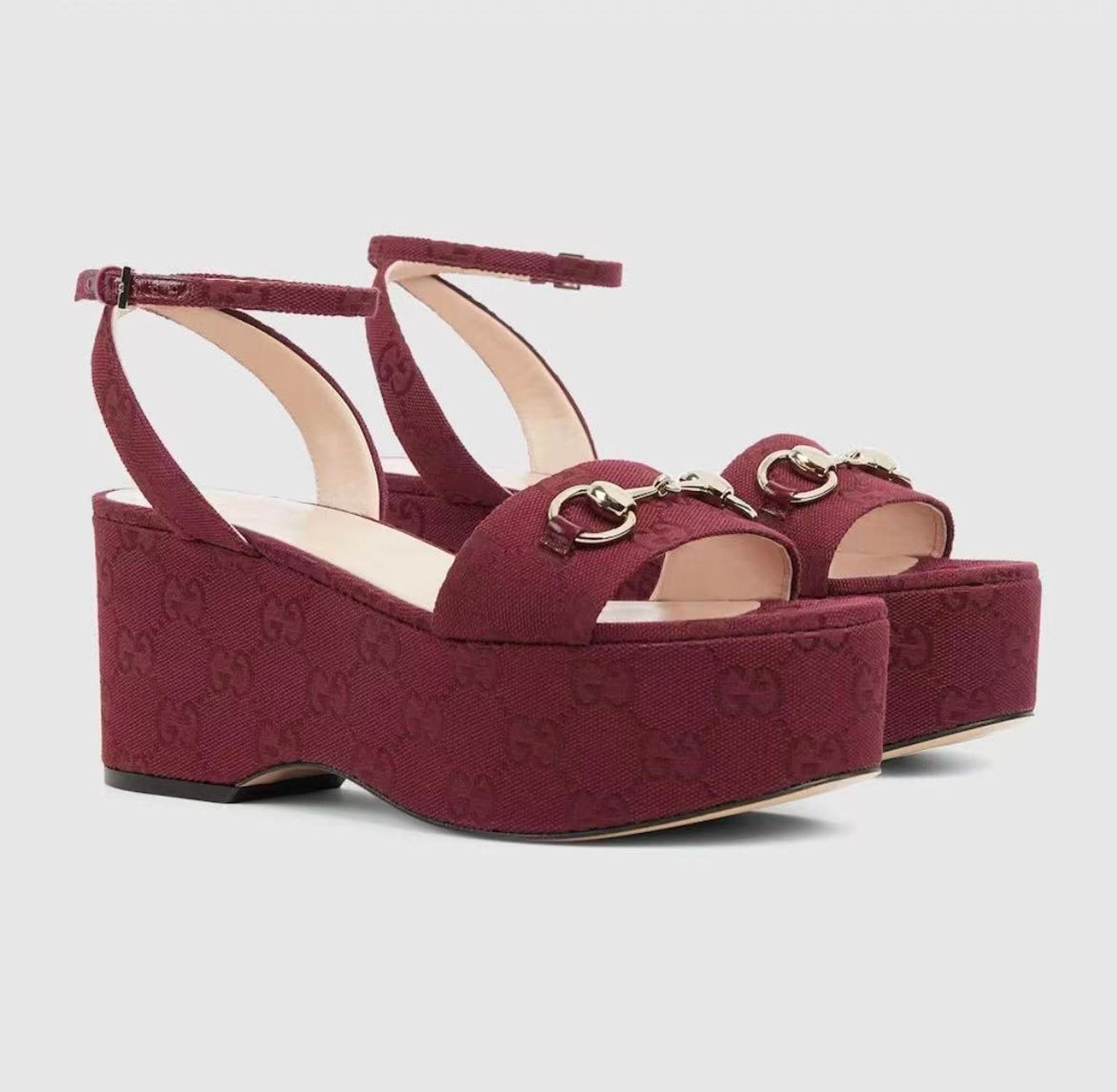 Gucci Gucci Horsebit GG platform Sandals Size US 7.5 / IT 37.5 - 1 Thumbnail