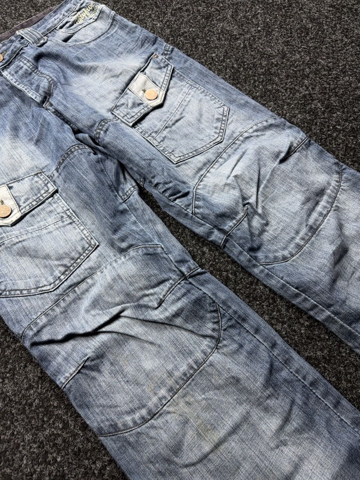 20471120 Japanese 00s Y2K Retro Sk8 Jnco Ecko Baggy Cargo Denim Jeans Size US 36 / EU 52 - 5 Thumbnail