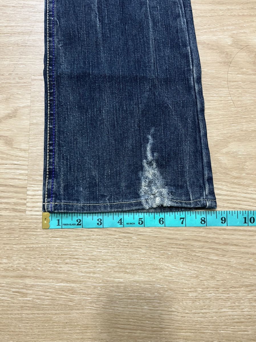 Tornado Mart MIDAS Distressed Faded Dark Blue Flare Jeans Size US 28 / EU 44 - 24 Thumbnail