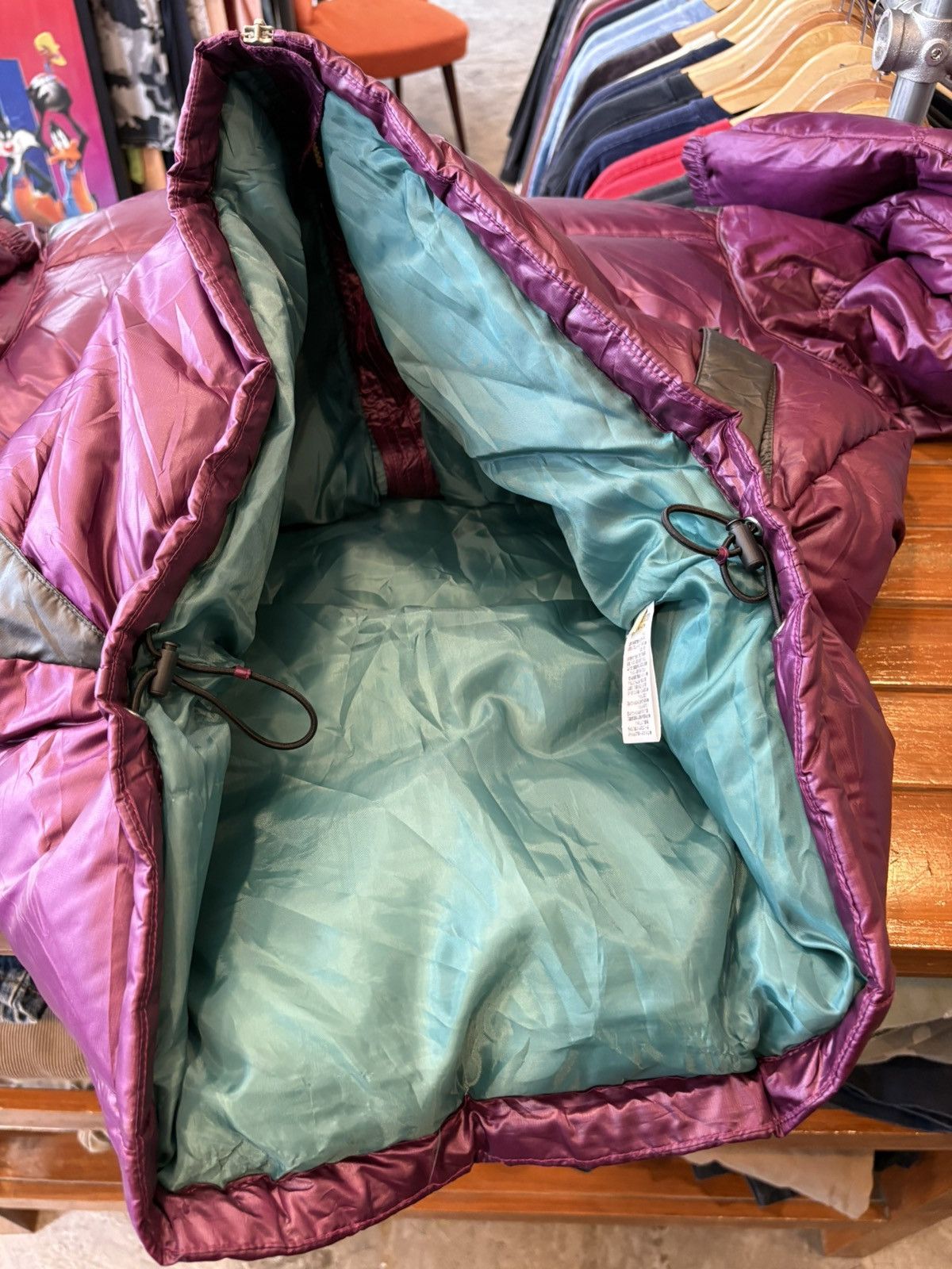 Nike Vintage 2000s Nike Burgundy Swoosh Puffer Jacket Size US XL / EU 56 / 4 - 9 Thumbnail
