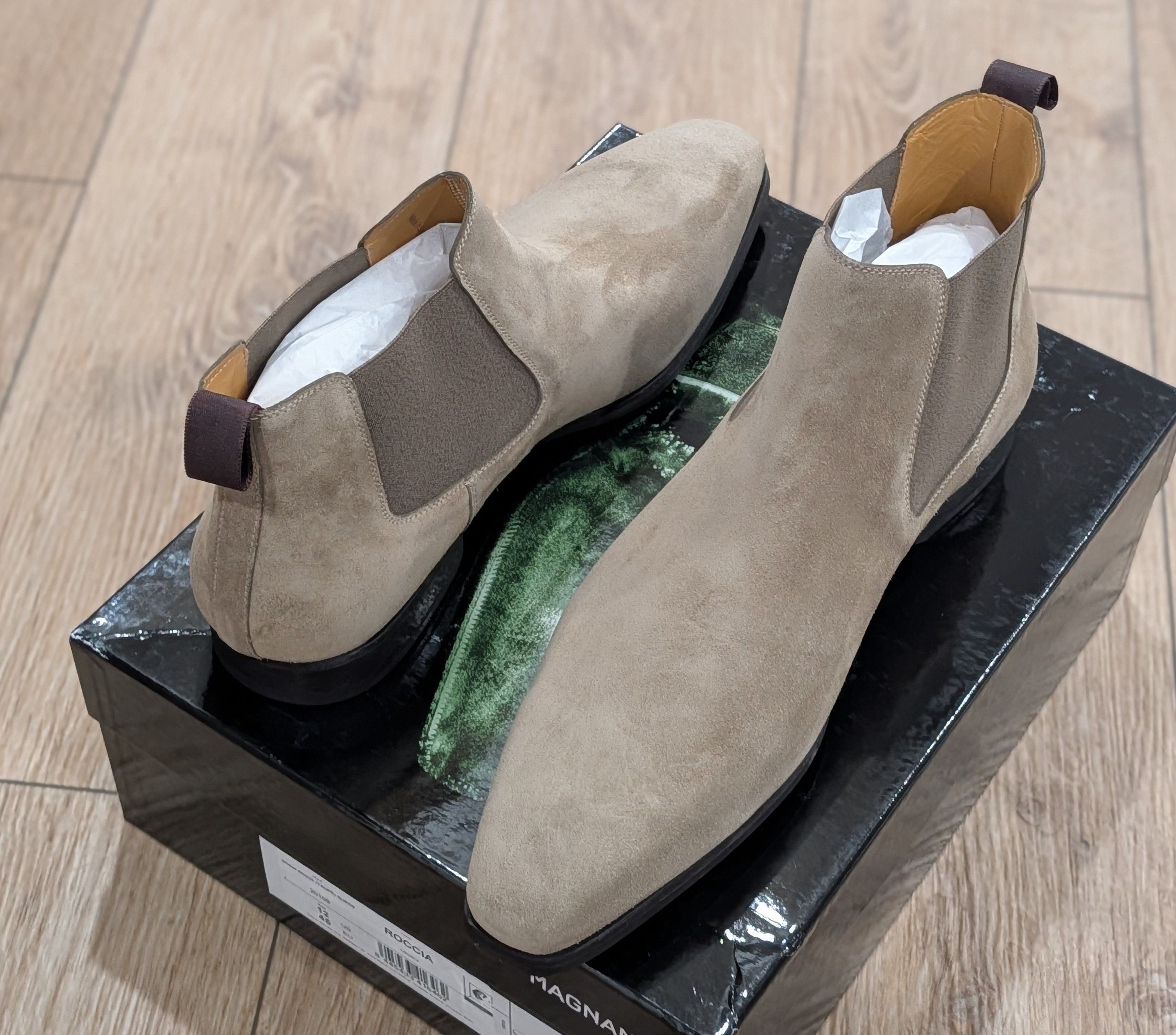 Magnanni Magnanni "Shaw" Suede Chelsea Boots Taupe US 12 Size US 12 / EU 45 - 1 Thumbnail