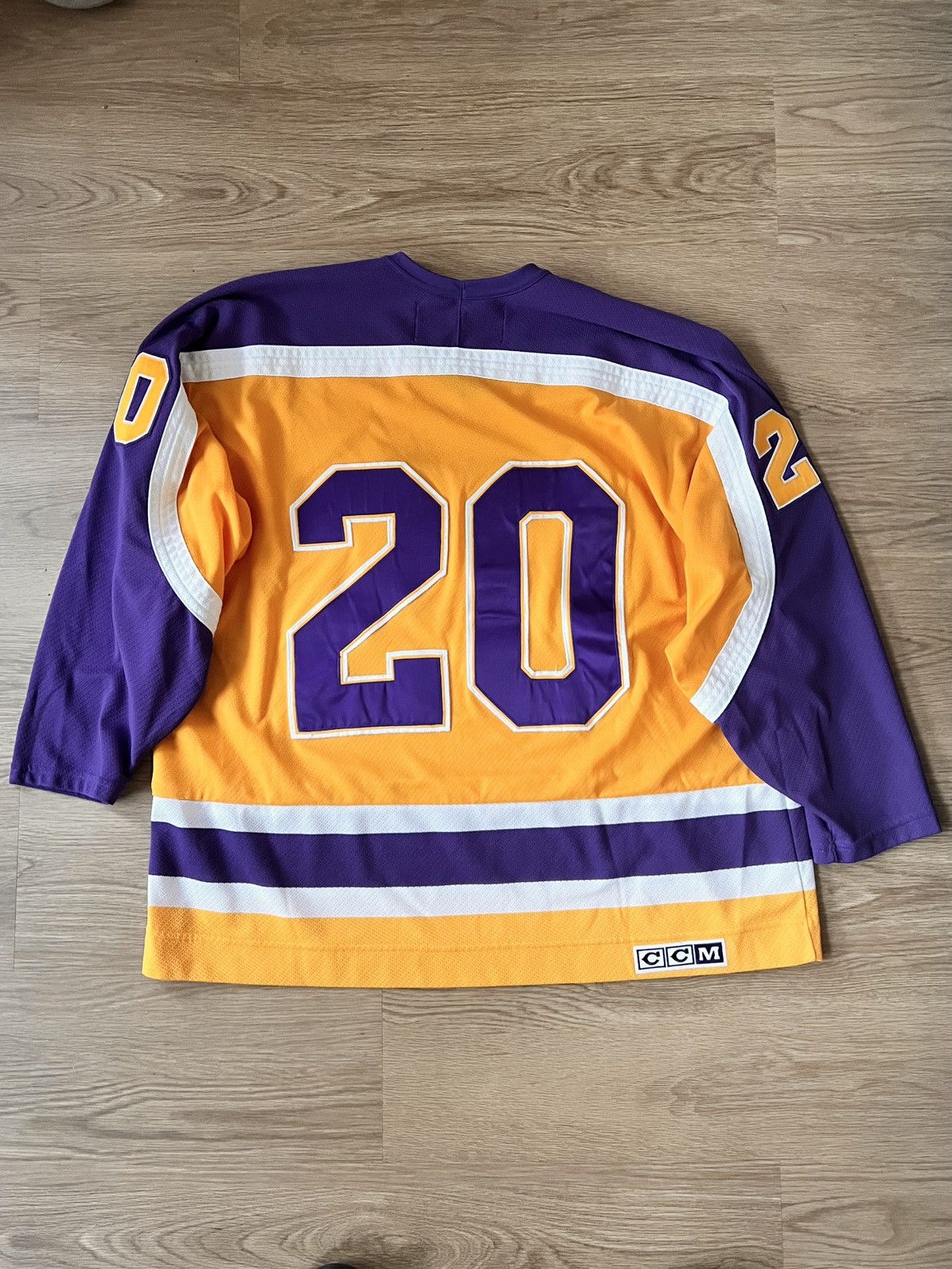 Ccm Vintage CCM LA Kings Hockey Jersey XXL 2XL Gold Purple Size US XXL / EU 58 / 5 - 2 Thumbnail
