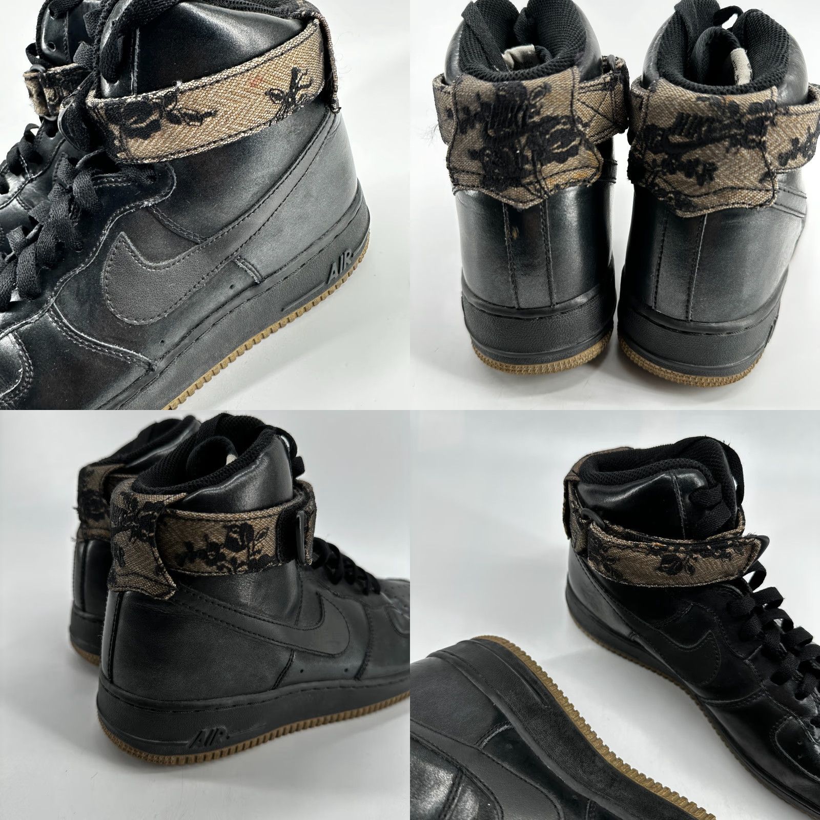 Nike Nike Air Force 1 Sneaker Athletic Black Women's 10 Lace Up High Top - Leather Rubber Comfort Classic 334031-003 Size L / US 10 / IT 46 - 8 Thumbnail