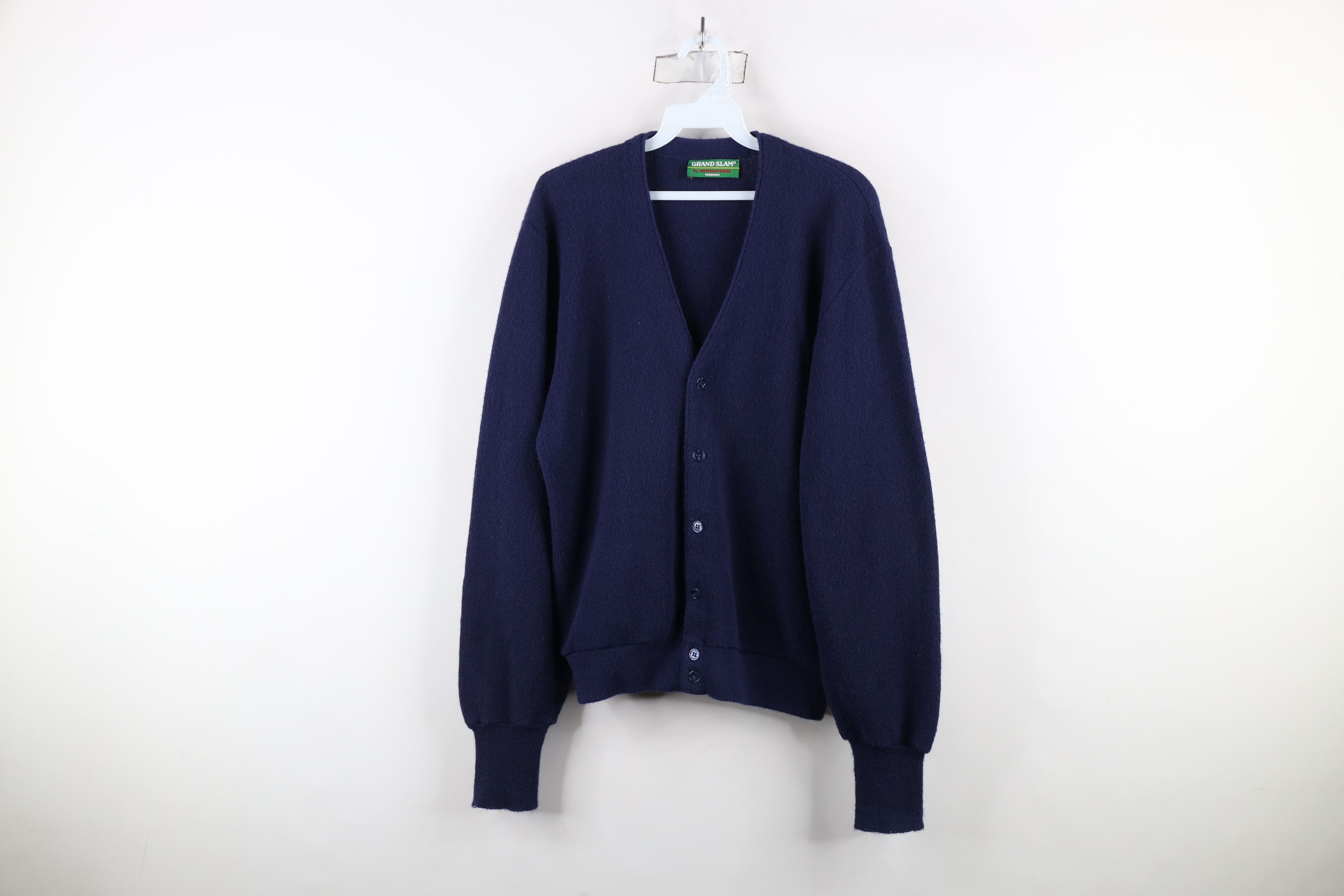 Vintage Vintage 70s 80s Streetwear Knit Cardigan Sweater Blue USA Size US M / EU 48-50 / 2 - 1 Thumbnail