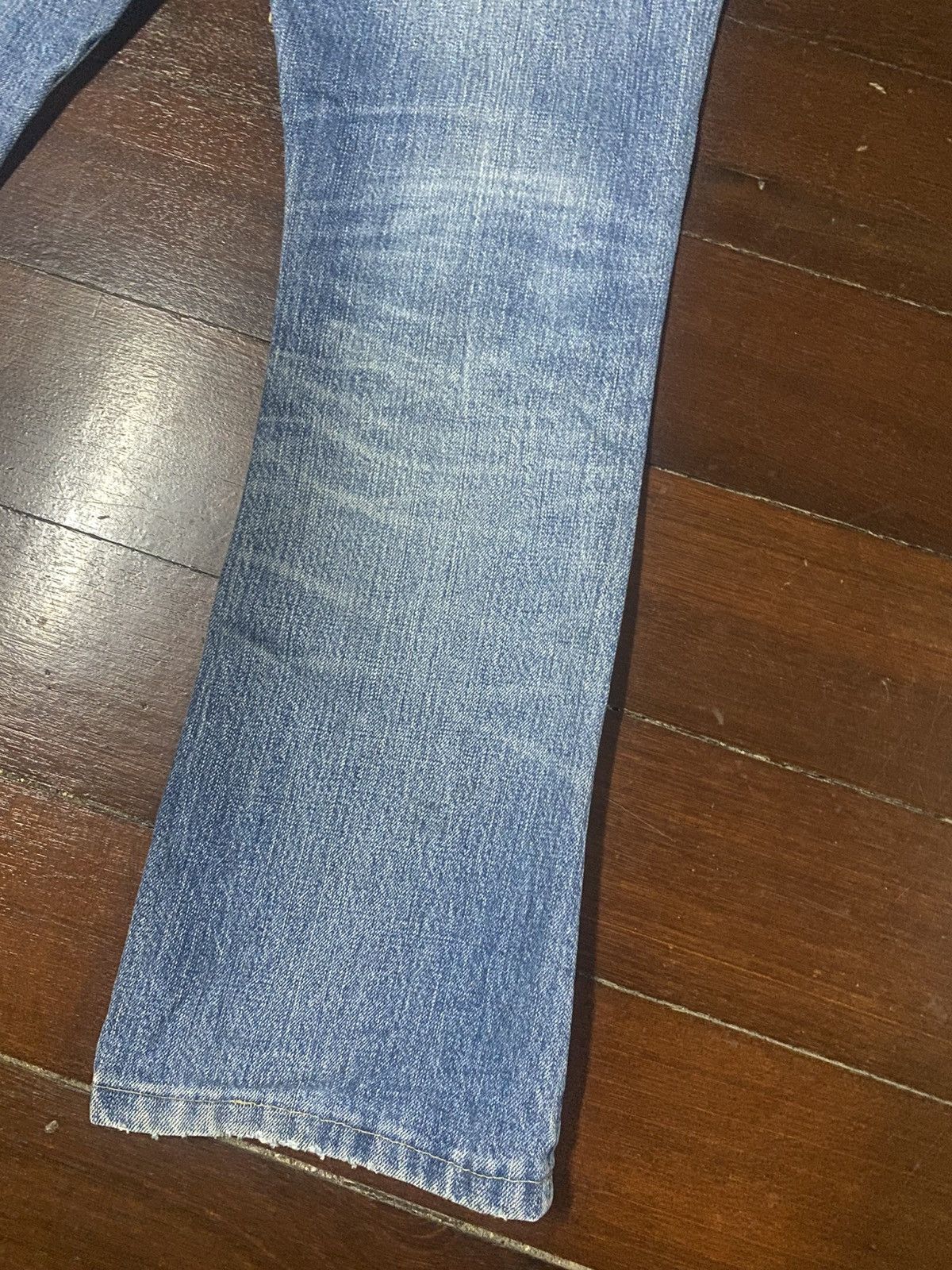 Sugar Cane Vintage sugar cane denime mud wash wide bootcut distressed Size 31" - 10 Thumbnail