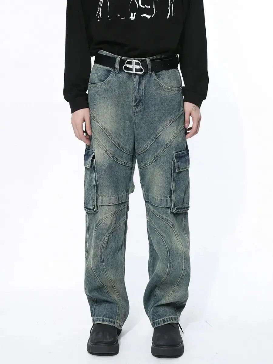 Japanese Brand Retro loose washed casual jeans Size US 32 / EU 48 - 6 Thumbnail