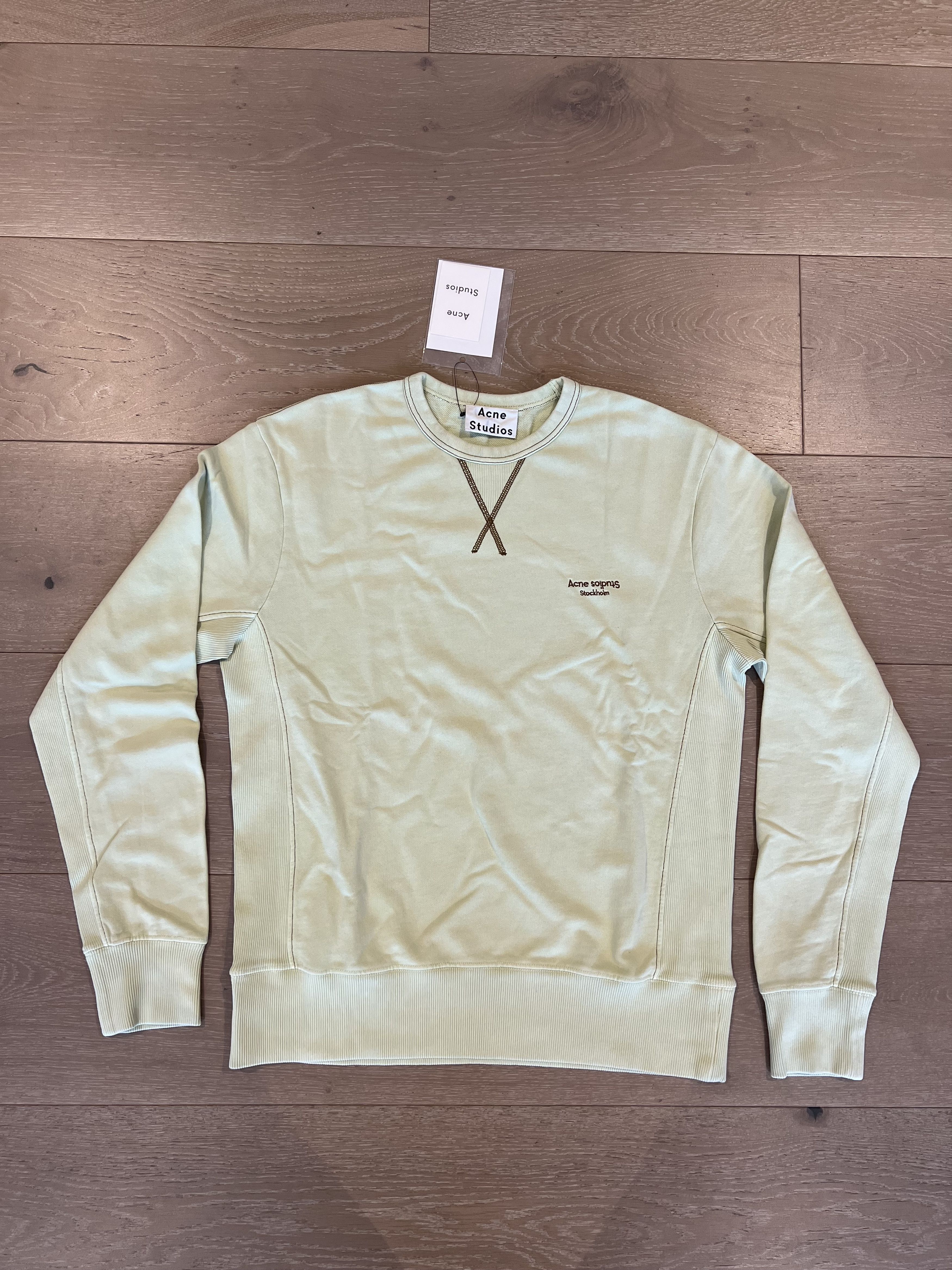 💚 Acne Studios Embroidered Lime Green Crewneck Medium NEW