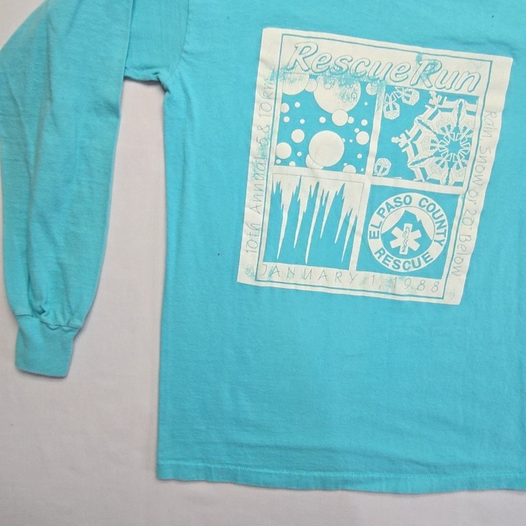 Vintage Vintage Rescue Run Shirt Blue M El Paso County Tee 80s Size US M / EU 48-50 / 2 - 4 Thumbnail