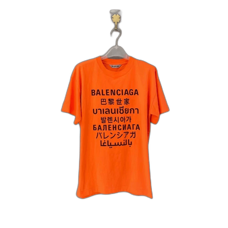 Balenciaga balenciaga orange multilingual short sleeve t-shirt Size US XS / EU 42 / 0 - 1 Thumbnail