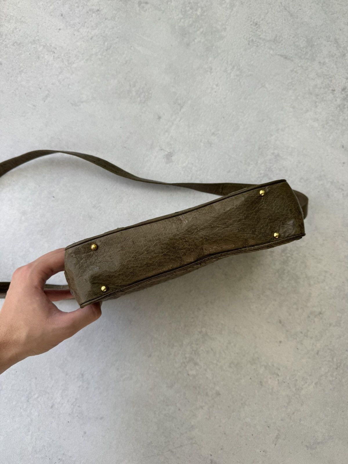 Vintage Rare Vintage 70-80s French Ostrich Leather Bag Size ONE SIZE - 9 Thumbnail