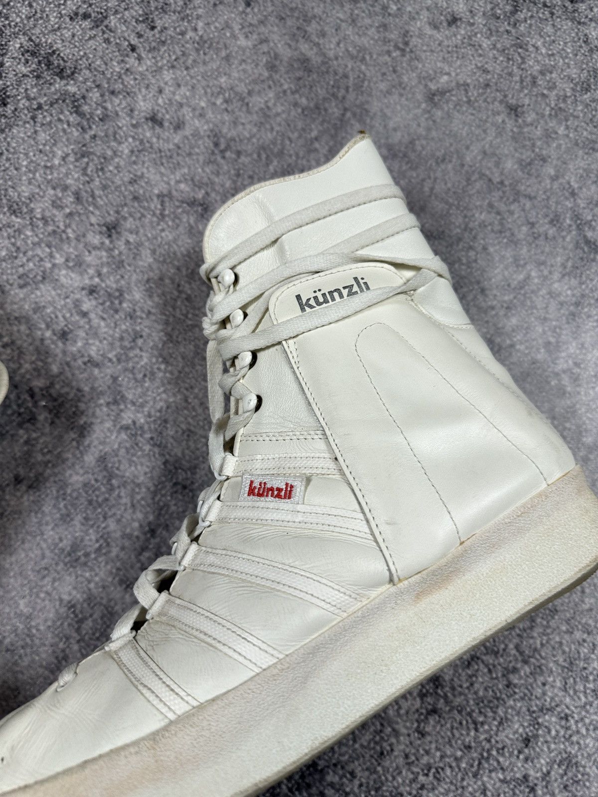 Leather Y2K Vintage Casual White Leather High Sneakers Boots 43 Alt Size US 10 / EU 43 - 4 Thumbnail