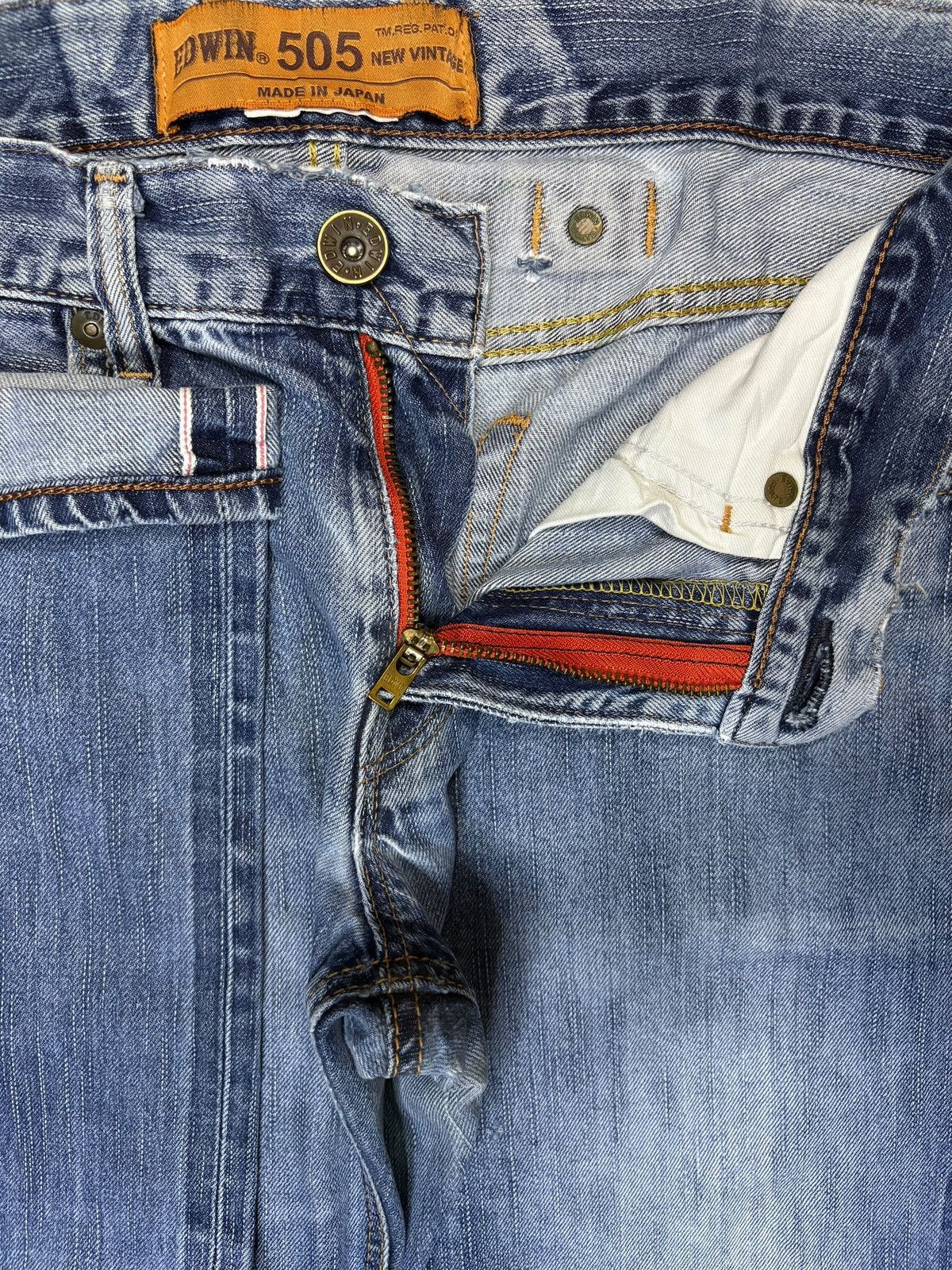 Edwin × Japanese Brand Vintage Japanese Edwin Selvage Buckle Back Slim Jeans Size US 32 / EU 48 - 10 Thumbnail