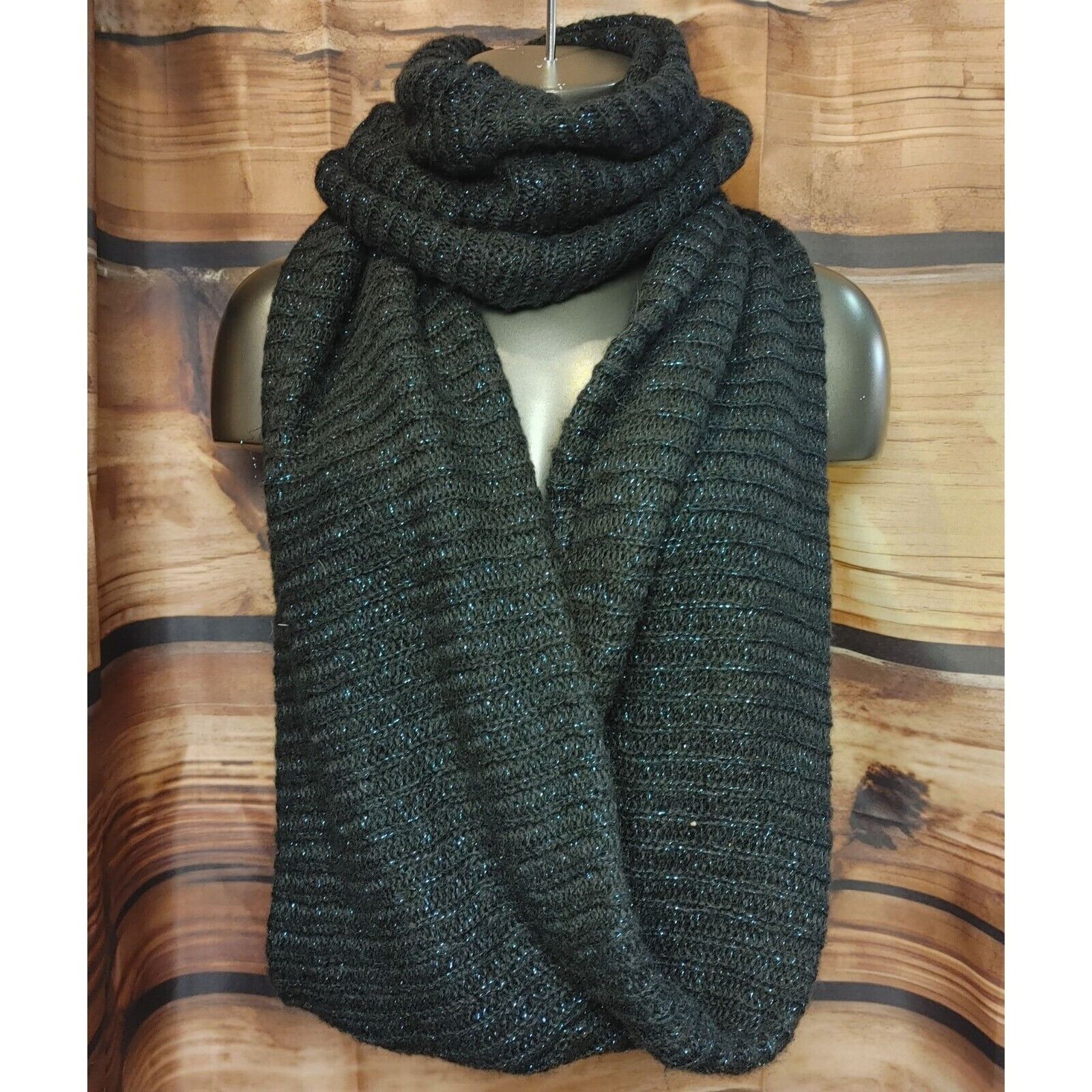 Mossimo Mossimo Black Blue Sparkle Whimsigoth Infinity Wrap Scarf Size ONE SIZE - 1 Thumbnail
