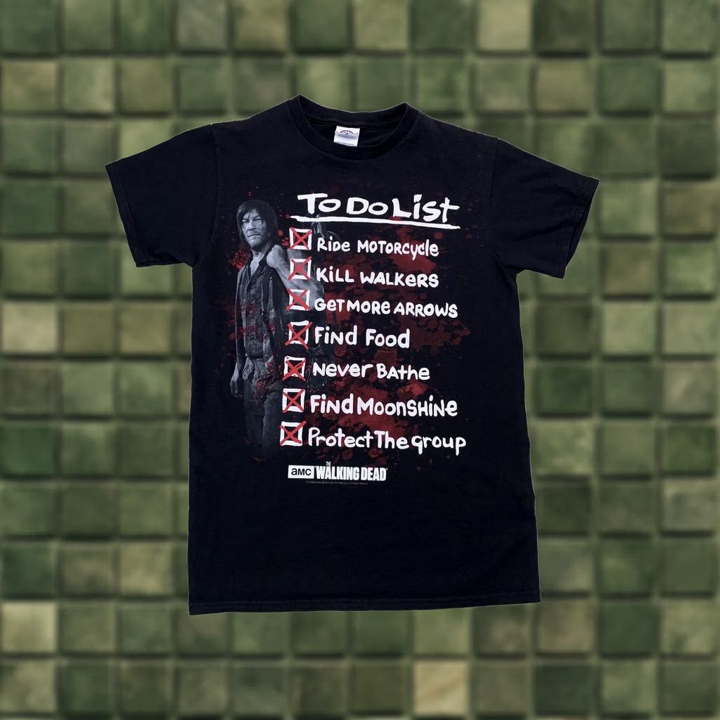 Vintage The Walking Dead Daryl Dixon T-Shirt To Do List Funny Adult S Black Crew Neck Short Sleeve Cotton Blend Unisex Size US S / EU 44-46 / 1 - 1 Thumbnail