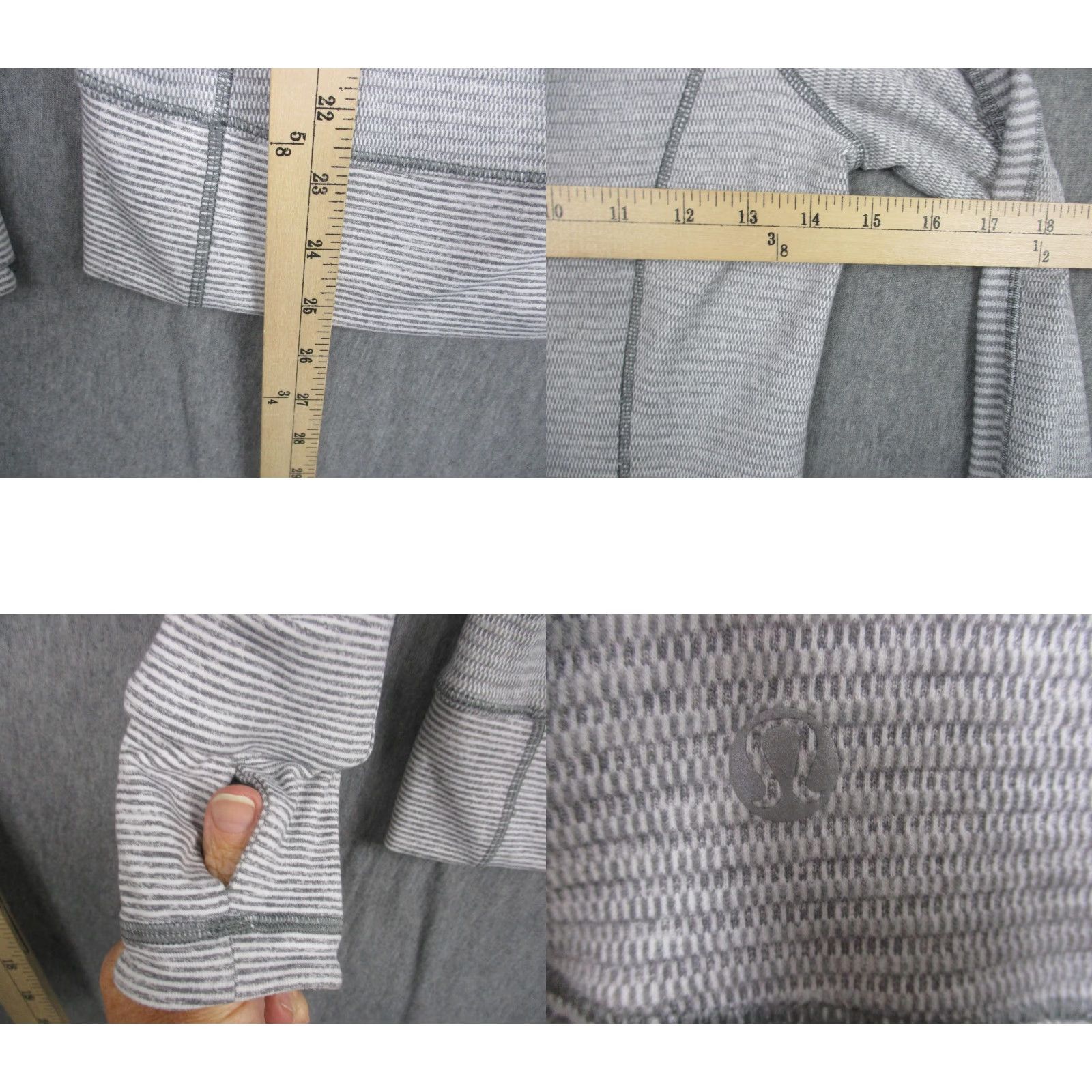 Lululemon Lululemon Hoodie Womens 2 Gray Stripe Cowl Neck Thumbholes Zip Pocket Shirt Adult Regular XS-XL? Size XS / US 0-2 / IT 36-38 - 8 Thumbnail
