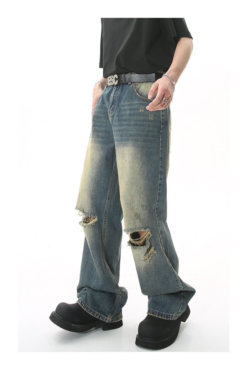 Japanese Brand American-style ripped high street loose jeans Size US 32 / EU 48 - 4 Thumbnail