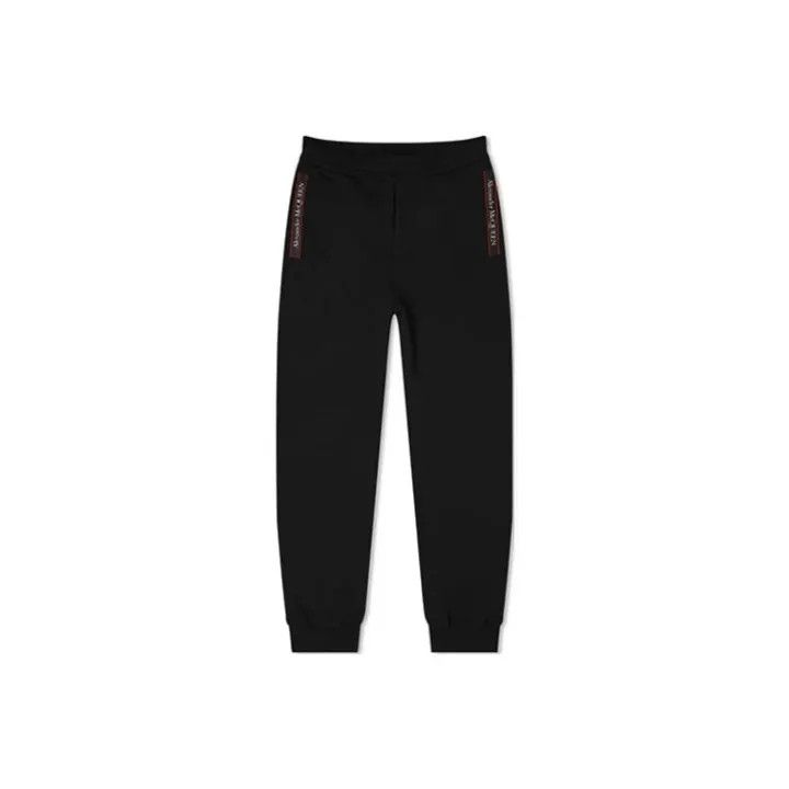 Alexander McQueen Alexander McQueen Black Logo Elastic Waist Pants 0079 Size US 44 / EU 60 - 1 Thumbnail