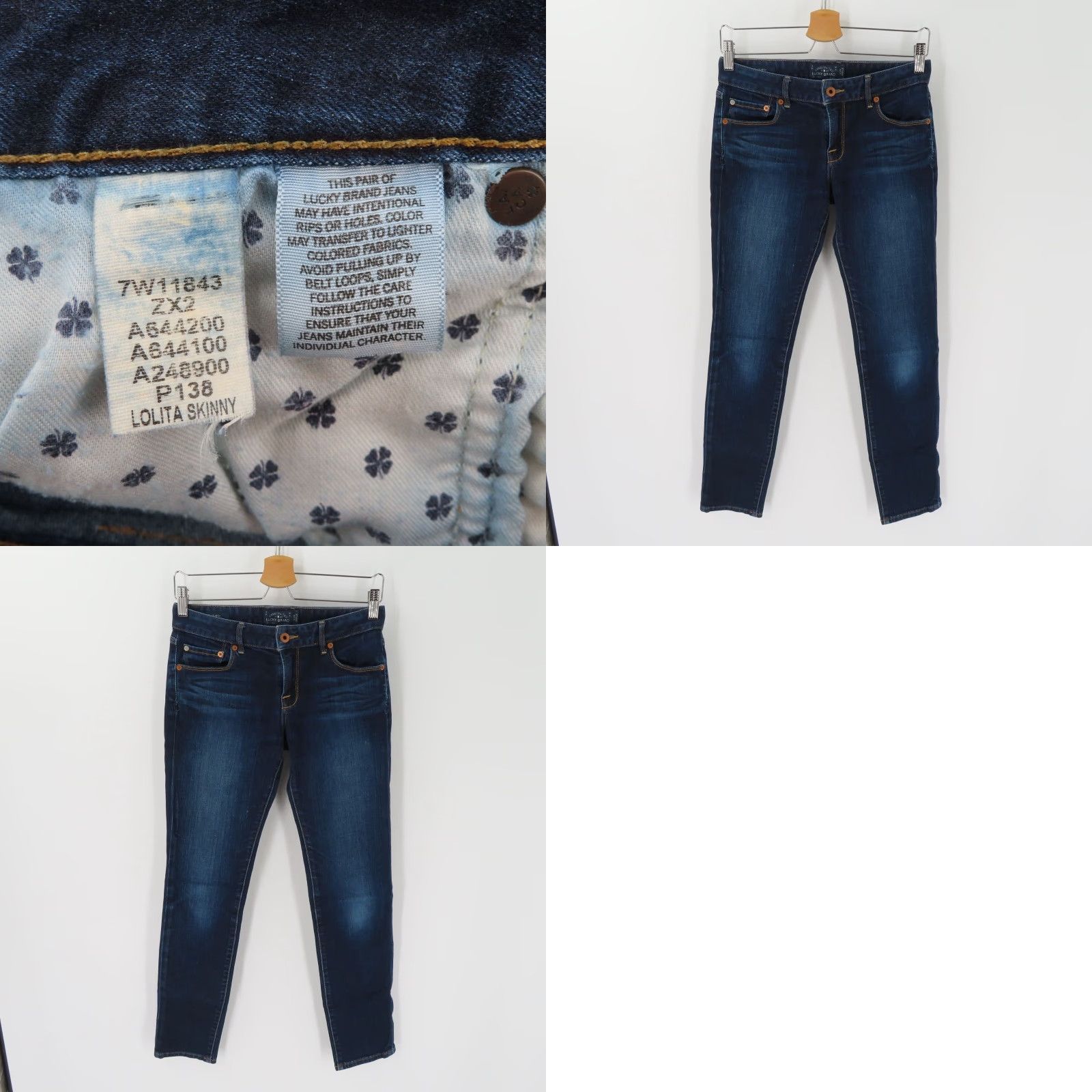 Lucky Brand Lucky Brand Lolita Skinny Womens Jeans Ankle 29in Inseam Blue Denim 2 Regular 5-Pocket Size 26" / US 2 / IT 38 - 8 Thumbnail