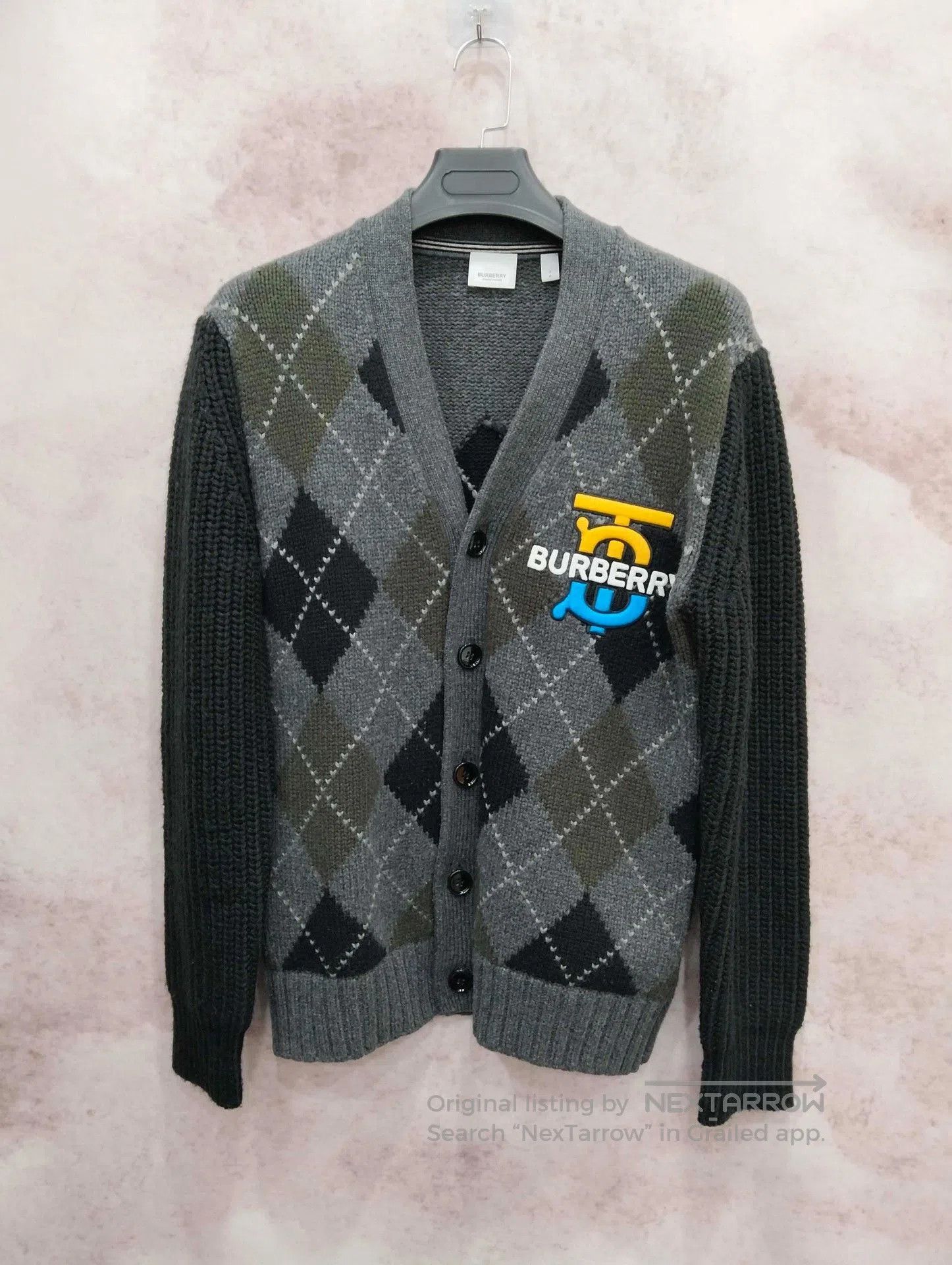 Burberry Burberry Gray Argyle Pattern Cardigan. Size US S / EU 44-46 / 1 - 1 Thumbnail