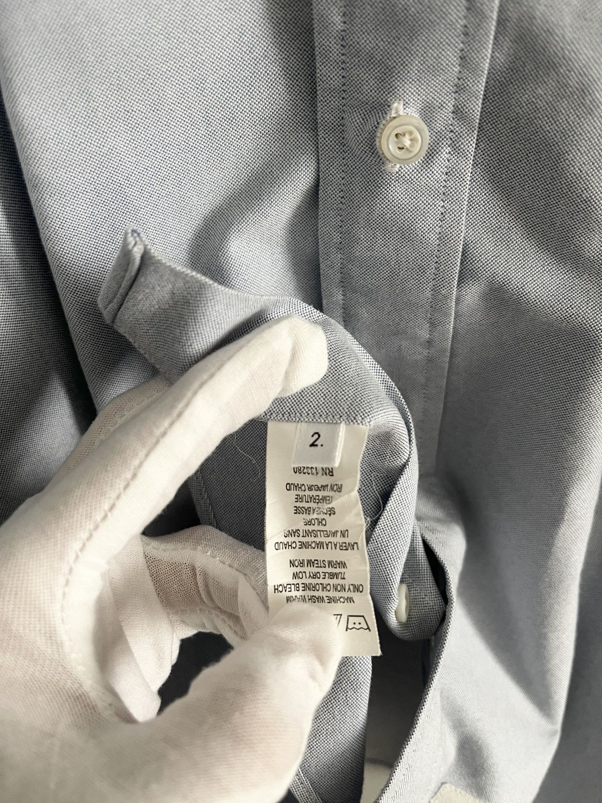 Thom Browne STEAL! 2015 Thom Browne Cotton Oxford White Armband Shirt Size US M / EU 48-50 / 2 - 8 Thumbnail