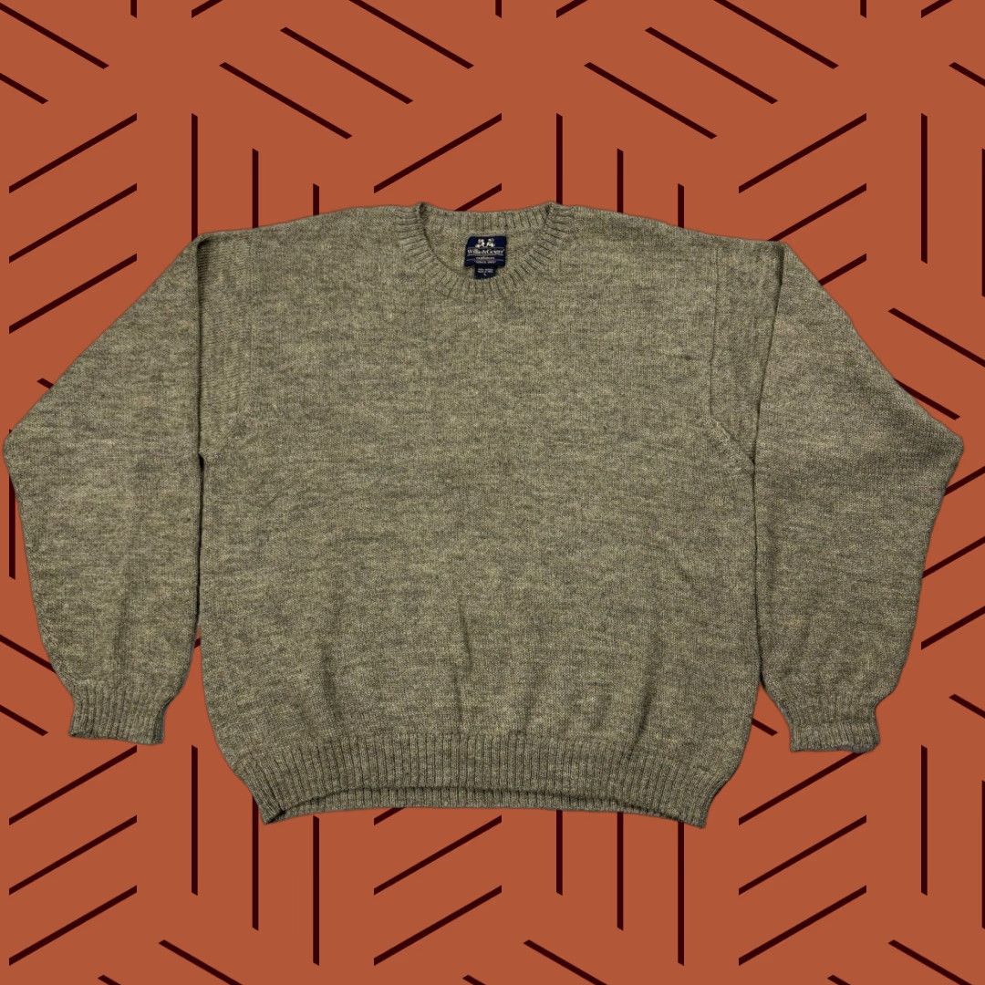 Vintage VINTAGE Willis & Geiger Wool Sweater Men Large Heathered Beige 90s Classic Outdoor Knitted Pullover Size US L / EU 52-54 / 3 - 1 Thumbnail